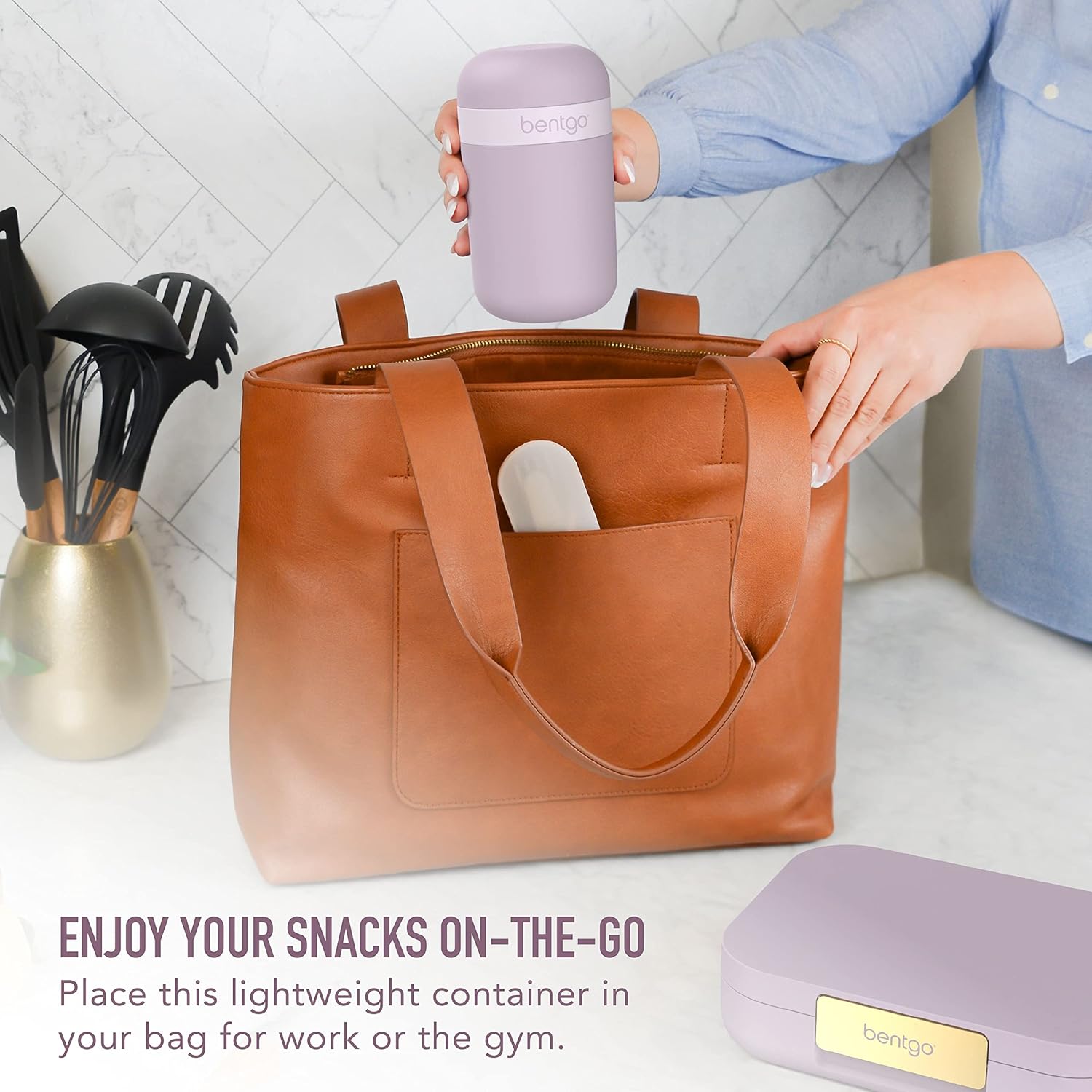 Bentgo® Modern Bento-Style Lunch Box Set With Reusable Snack Cup (Orchid)