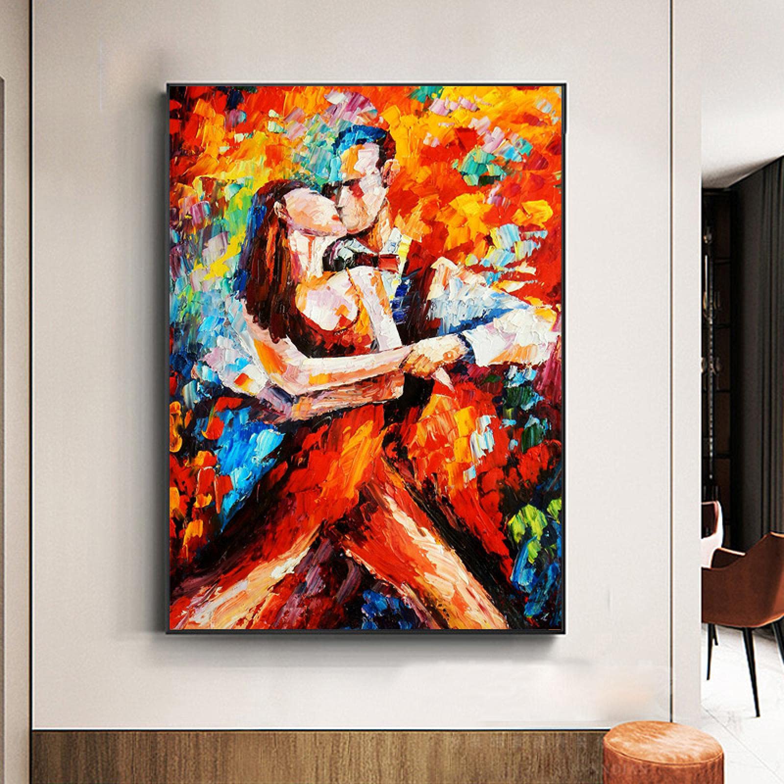 Amazon｜抽象的なモダンダンスの恋人は、キャンバスの絵画のポスターを