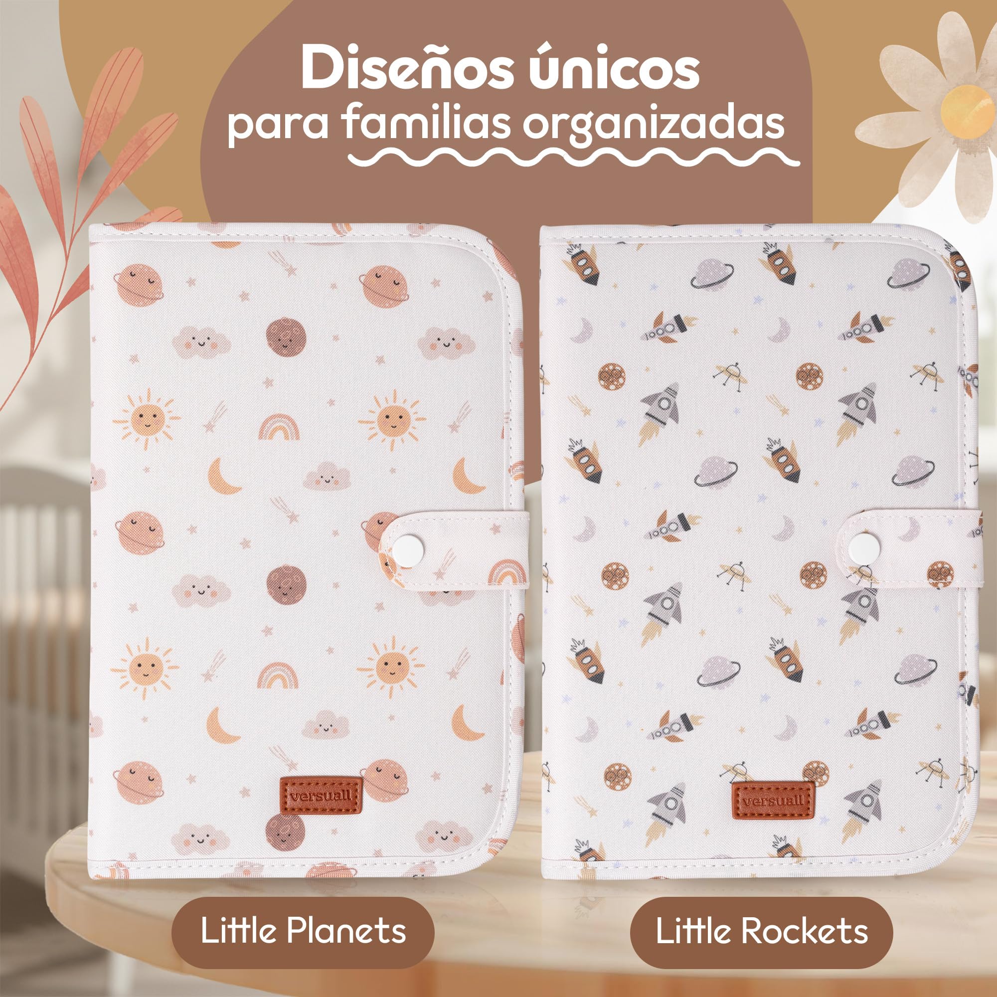Portadocumentos Bebé – Porta Documentos para Cartilla Sanitaria | Carpeta Embarazo con Bolsillos | Acolchado y Ligero | Ideal para Padres Primerizos y Regalo para Maternidad o Recién Nacido (Planetas) — view 5
