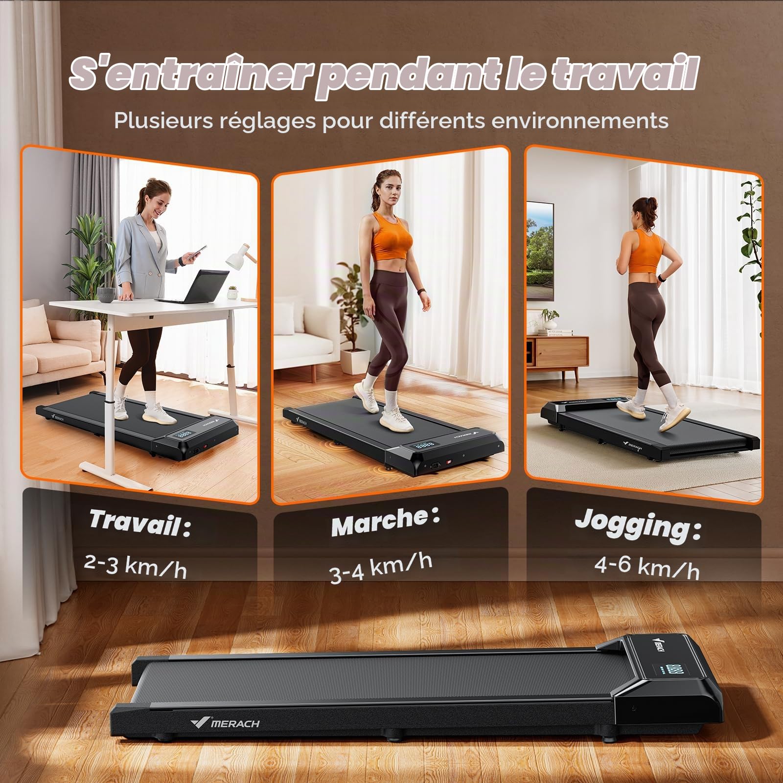 MERACH Tapis de course 3 en 1 avec télécommande