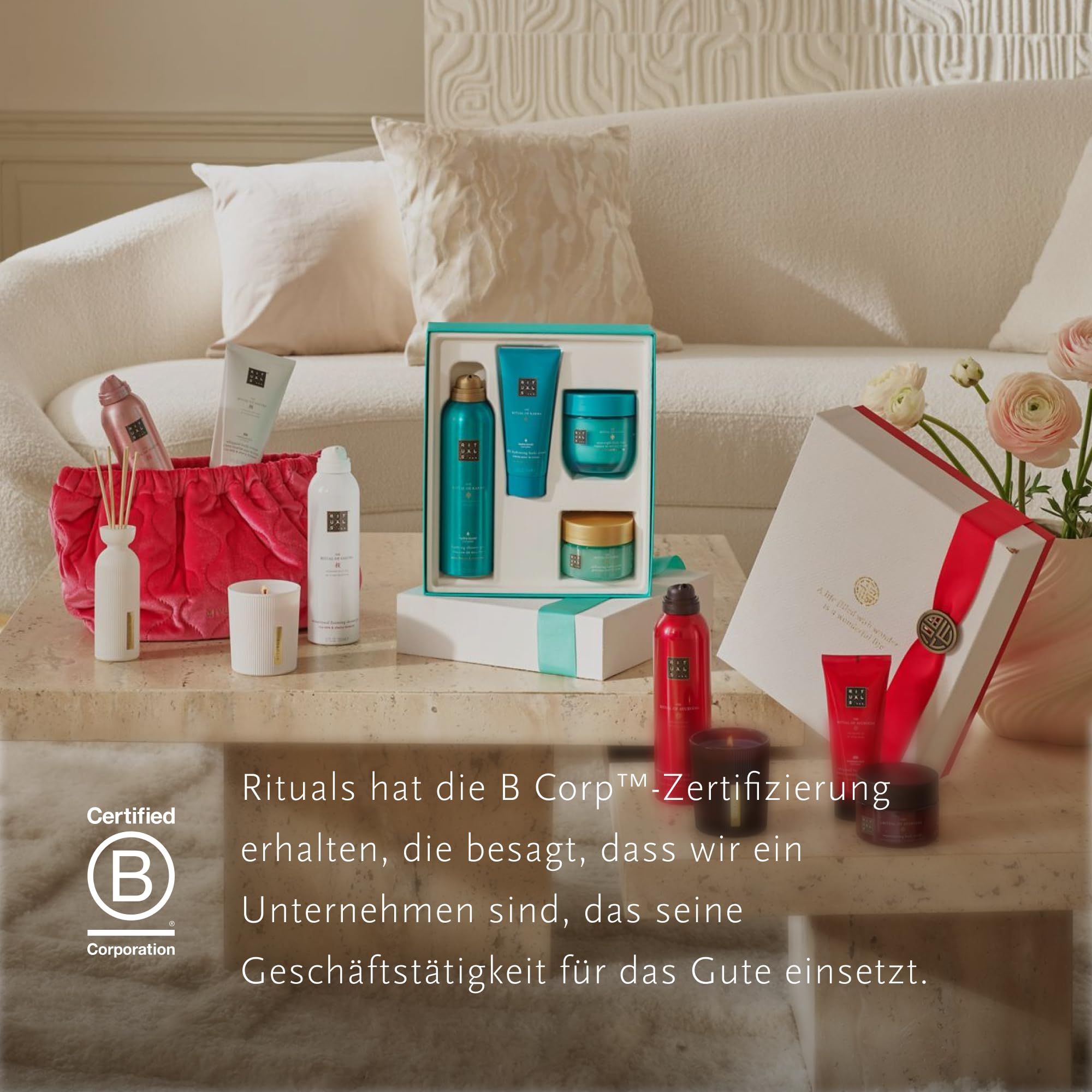RITUALS Geschenkset The Ritual of Sakura Large – Hautpflege mit Kirschblüte und Reismilch, inklusive Waschtasche