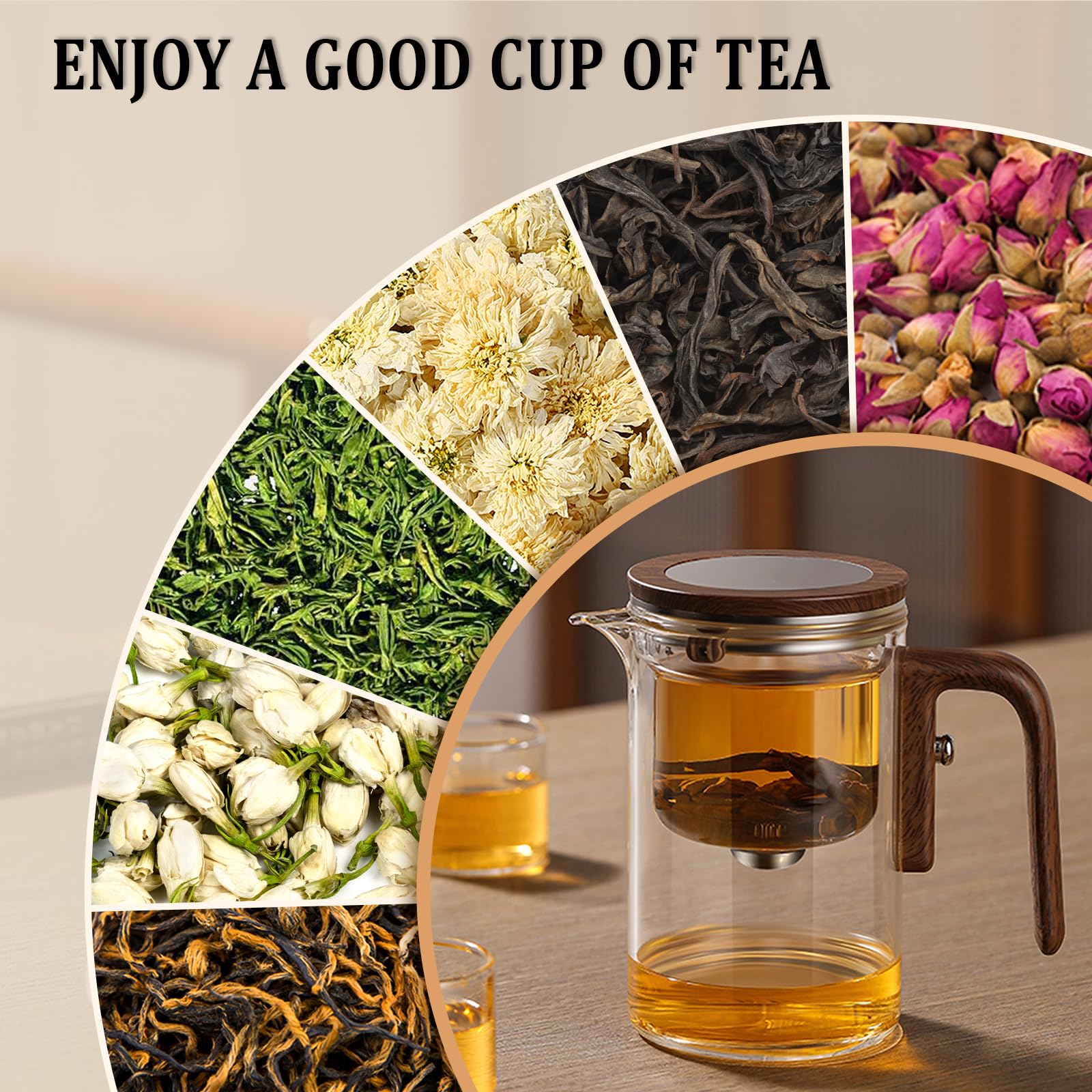 Enchant Tea Pot - 800 ml/27.1 oz Magic Witchcraft Enchanted Glass Teapot with Long Spout, Strainer, Wooden Handle, Magnetic Water Separation Design, for Loose Leaf, Flower & Herbal Teas: Enchanti Tea Pot - 600ml/20.3oz Witchcraft Magic Glass Teapot, Magnetic Water Separation Design, Borosilicate Infuser Pot with Strainer for Loose Leaf & Herbal Teas, Ideal for Tea Maker