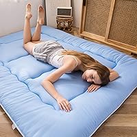 Vista 429 de Colchón futón japonés de piso gris constelación, de piso tatami, portátil, para acampar, para niños, sofá cama plegable enrollable con protector