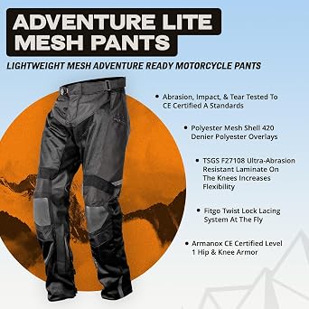 Tourmaster Adventure Lite Mesh Motorcycle Pants