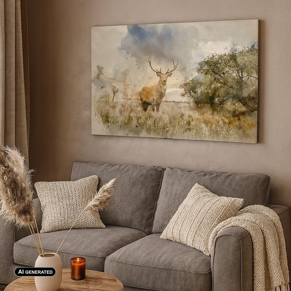 Stampe da Parete Moderne 100x70 cm Quadro su Tela Paesaggi Natura - 3465 | Cervo Quadro Decorativo Grande 1 pezzo Soggiorno Camera da Letto Arte da Parete Decorazione da Parete ARTTOR