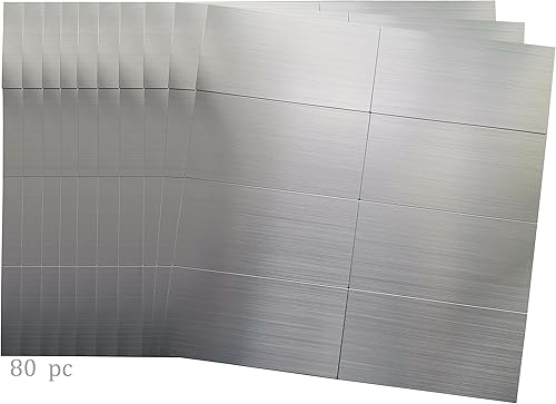 Miniatura 24 de Paquete de 30 paneles de 12 x 4 pulgadas de aluminio cepillado para loseta en muro de azulejos de acero inoxidable