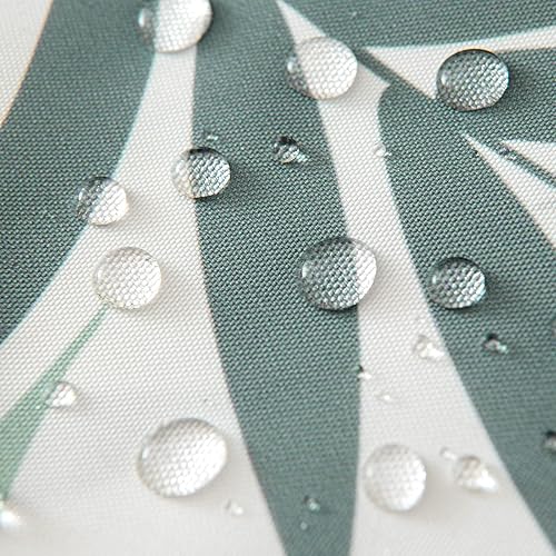 Miniatura 2 de MIULEE Paquete de 2 fundas decorativas impermeables para cojín para exteriores, para patio, patrón de hojas naturales, fundas cuadradas para jardín,