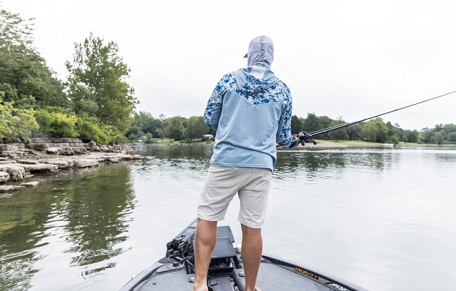 HUK Mens Icon X Camo Hoodie |UPF 50+ Long-Sleeve Fishing Shirt - Image 2