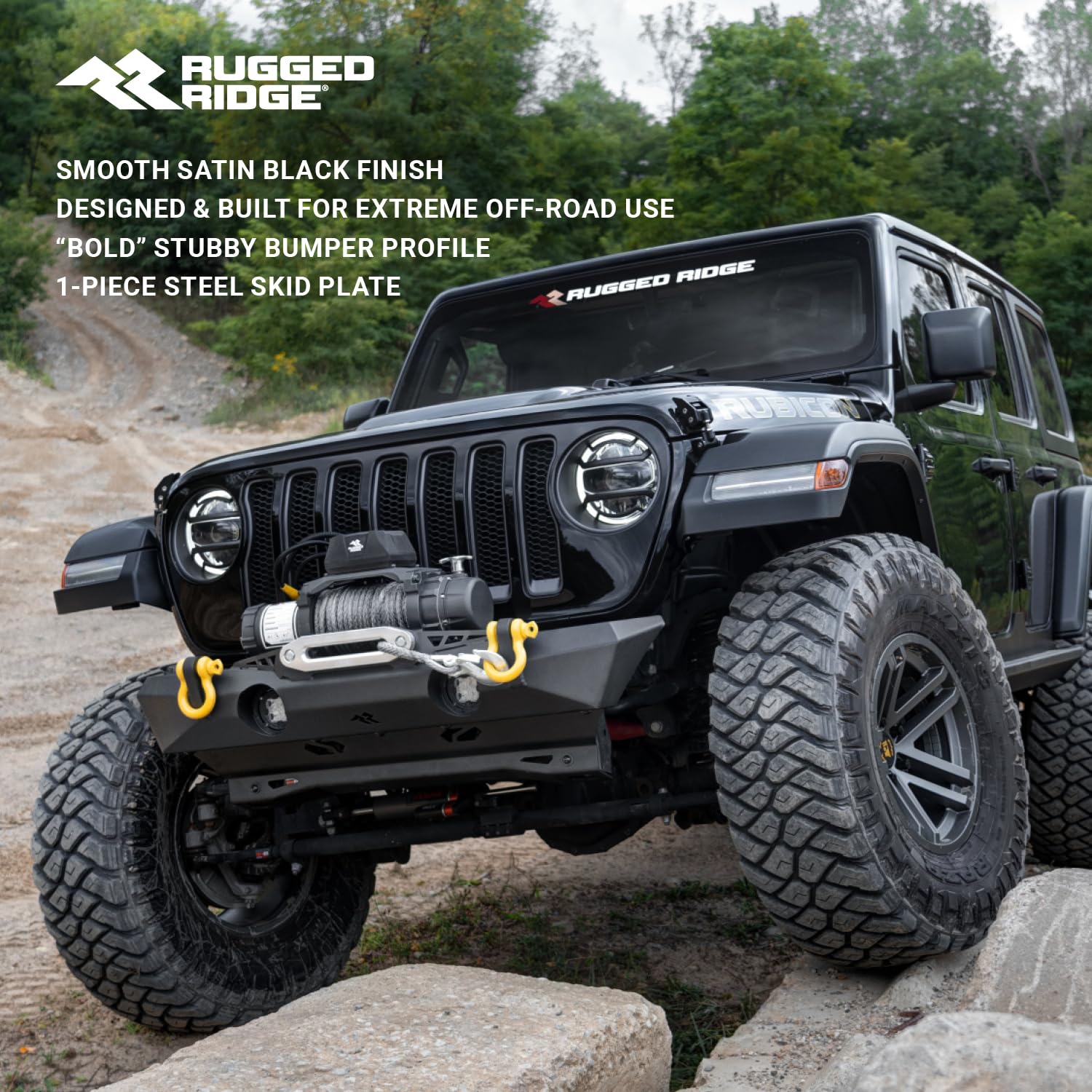 Rugged Ridge XOR Bumper, Front Stubby w/Skid Plate