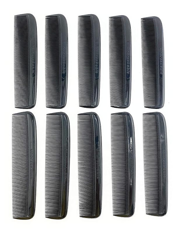 Pentes pretos G.B.S para cabelo, barba e bigode, 5,07 polegadas, pacote com 10