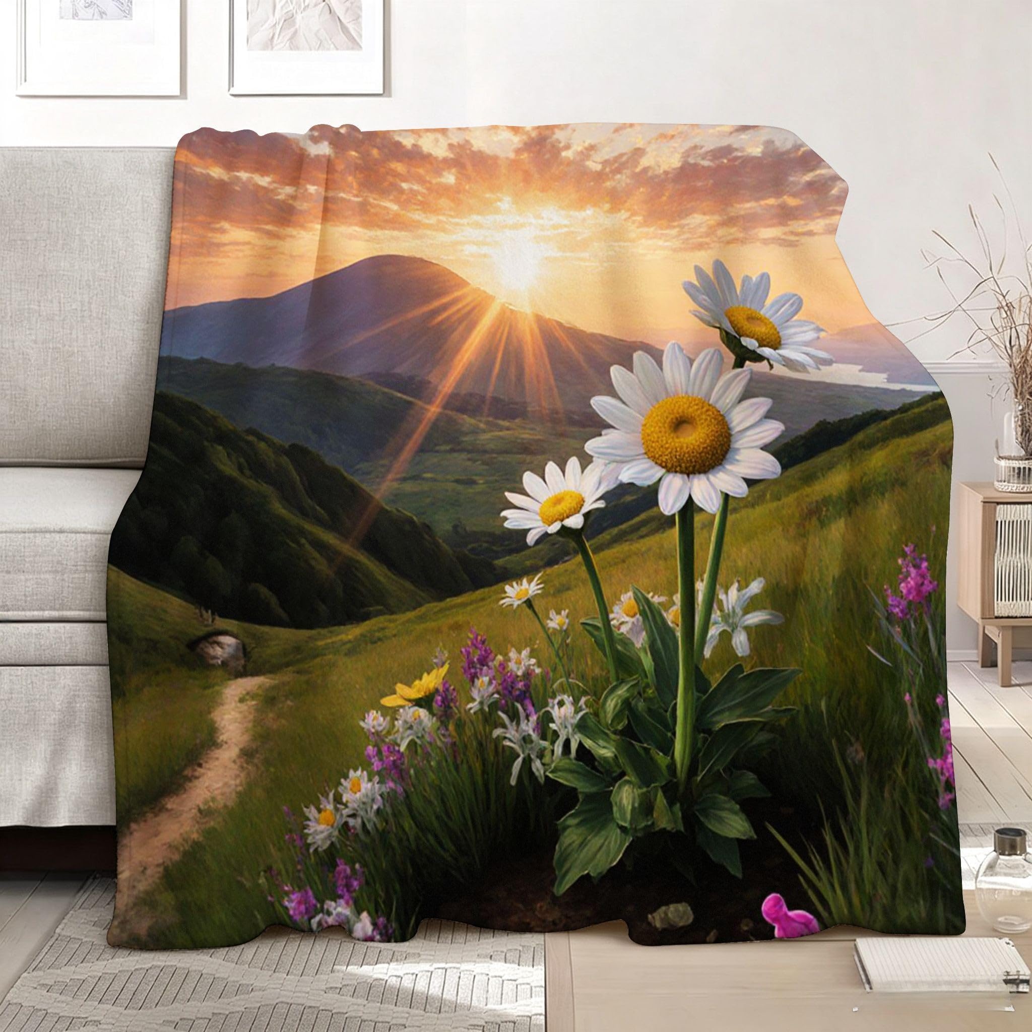 3D Druck Fleecedecke für Zwei 220x240 cm Grüner Berg a1476