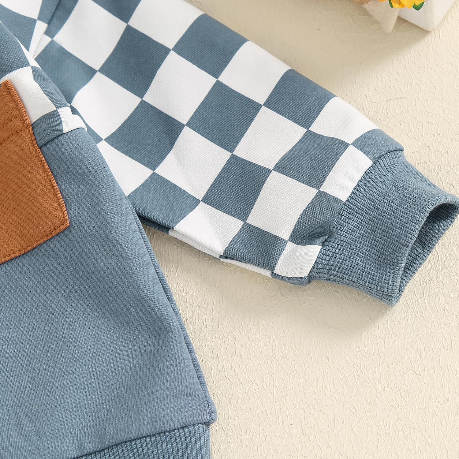 MoZiKQin Toddler Baby Boy Girl Clothes Checkered Color Block Long Sleeve Sweatshirt with Pants Set 2Pcs Fall Winter Outfits - Image 5