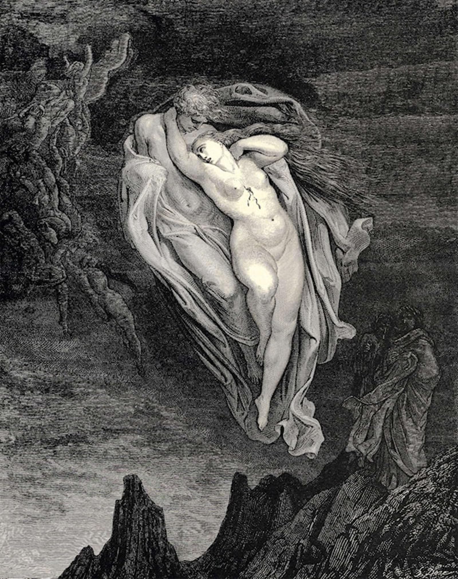 ARTXLXXBN Famous Painting Art Wall Decor Abstract Art Picture The Inferno Cantolines Gustave Dore Animal Pictures for Home Decor 60x90cm