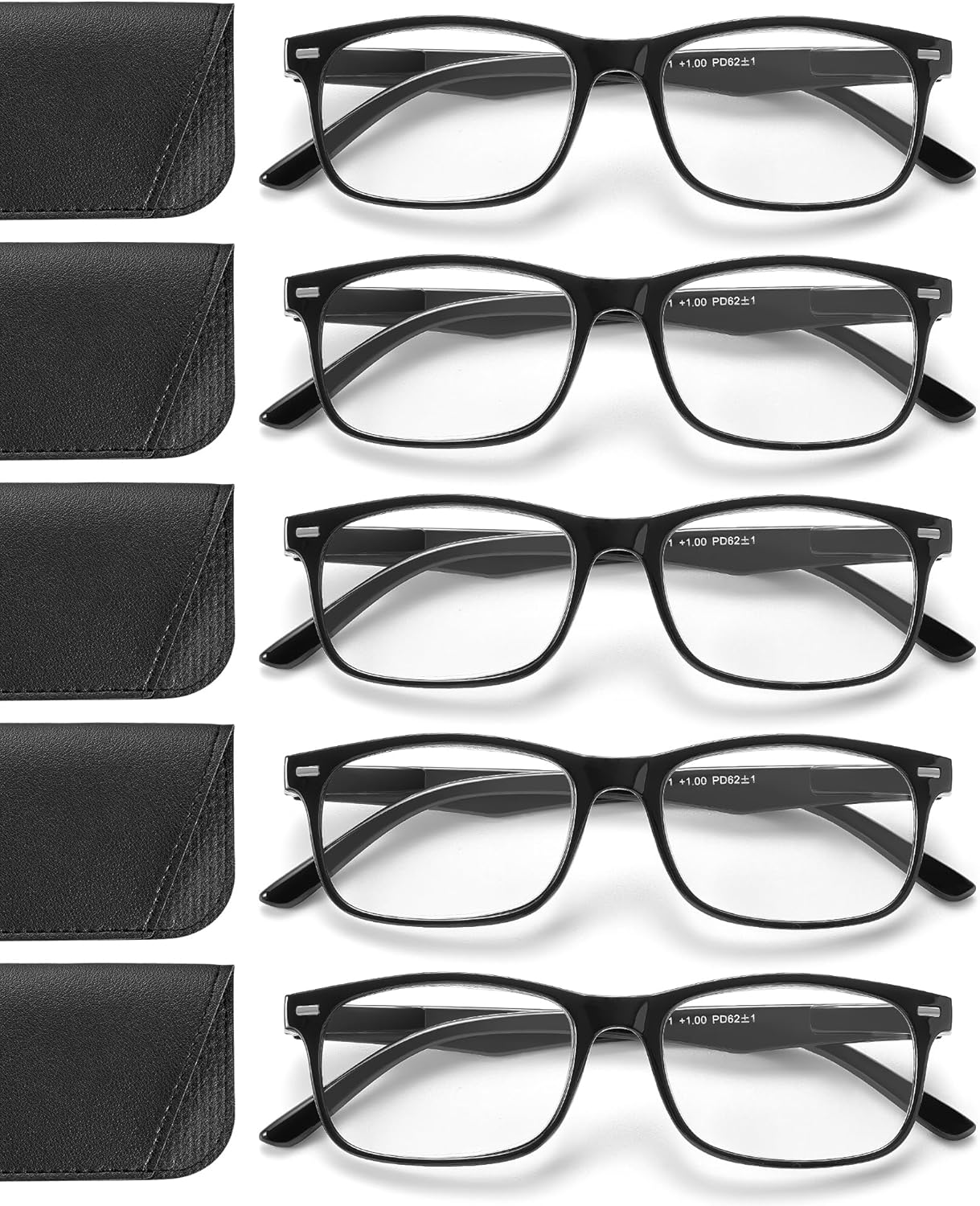 5 Pack Reading Glasses For Women,Spring Hinges, Sturdy and Durable Mix B 3.25 x