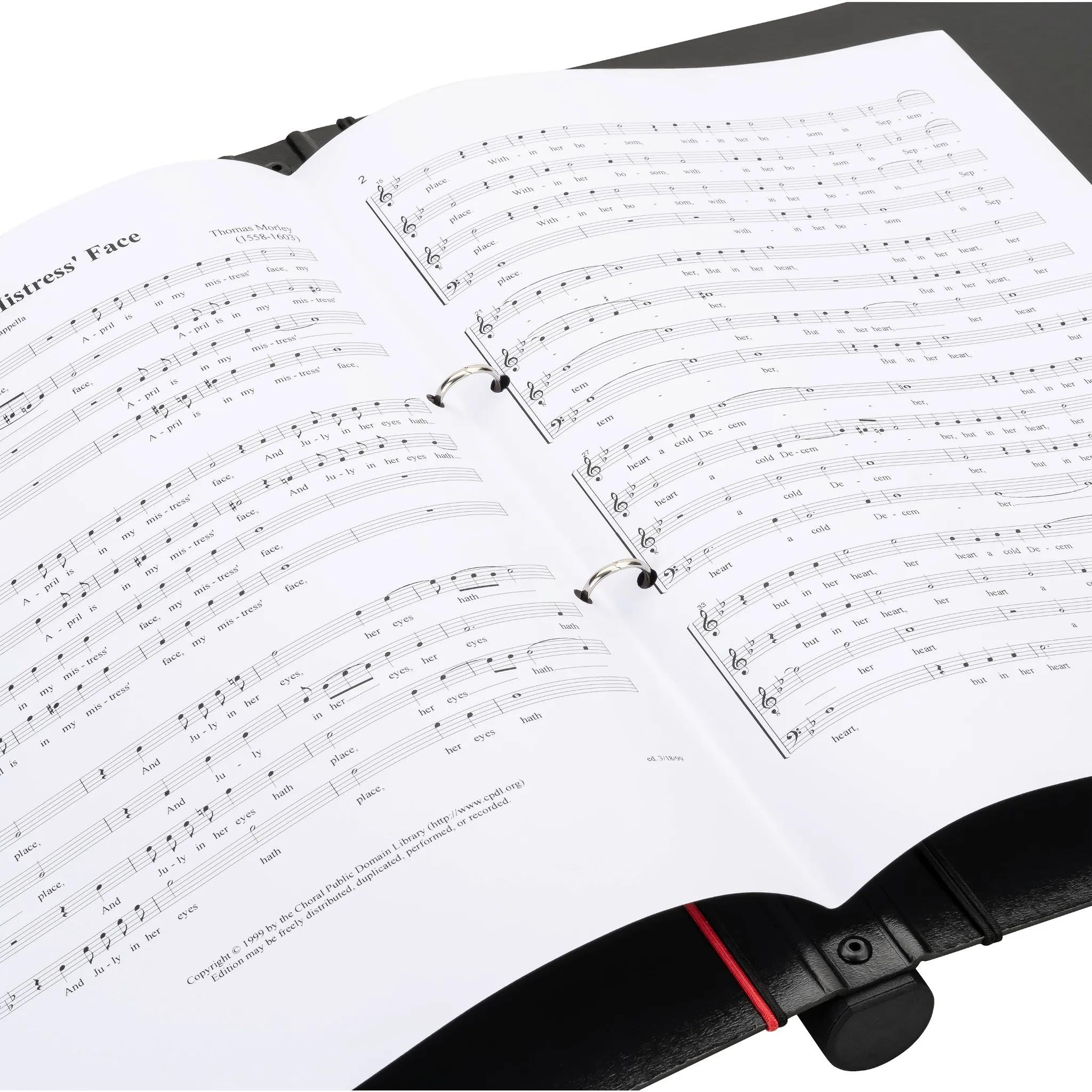 FALKEN Chormappe Gloria DIN A4 ergonomischer Griff extrem leicht | Made in Germany Ringmechanik 4 Haltegummis 2 Sichttaschen innen Notenmappe aus hochwertiger Pappe mit eleganter Prägung