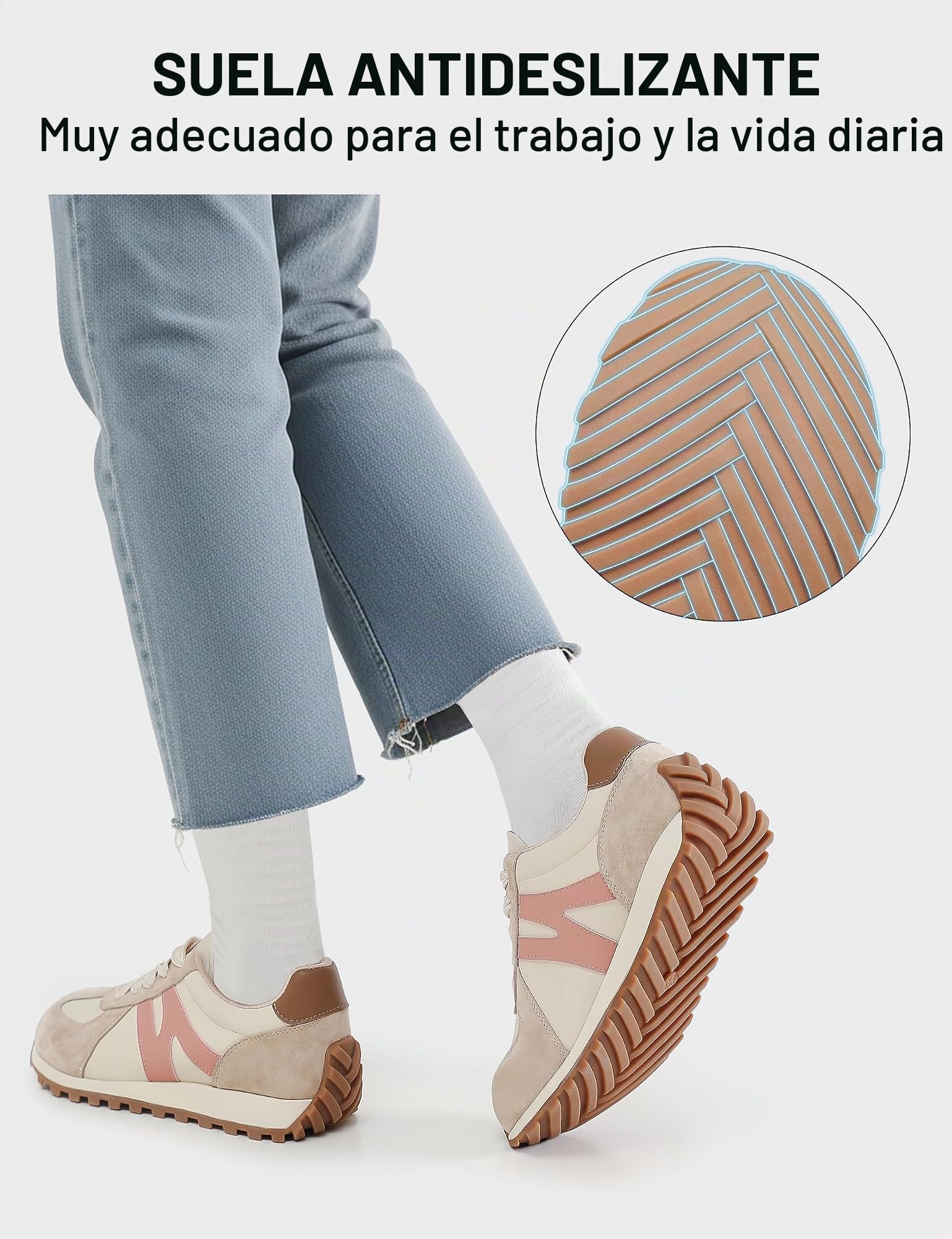 somiliss Zapatillas deportivas para mujer, cómodas zapatillas de salud con puntera ancha y suela antideslizante, plantilla extraíble con soporte para el arco del pie, zapatillas modernas para mujer