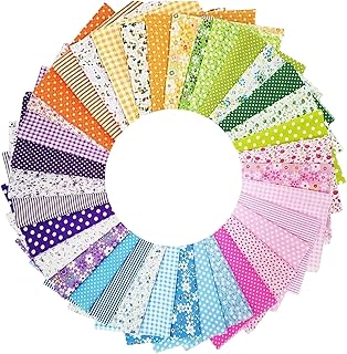 35PCS Baumwollstoff,Patchwork Stoff Paket 25 cm x 25 cm,Blumenmuster bedruckte Farbsystem,Patchwork Stoffe Bunte Baumwollstoff Set, Verschiedene Blümchen‌ Muster Bedruckter,Zufällige Farbe