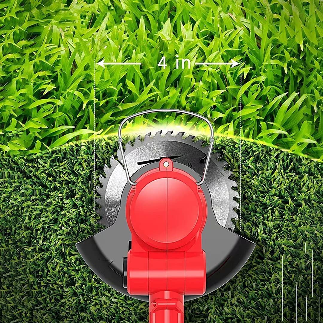 Desbrozadora de batería de 12 V, cortadora de césped inalámbrica, portátil, con Gafas Protectoras. El Cabezal se Puede Ajustar a 90° con 2 Barras