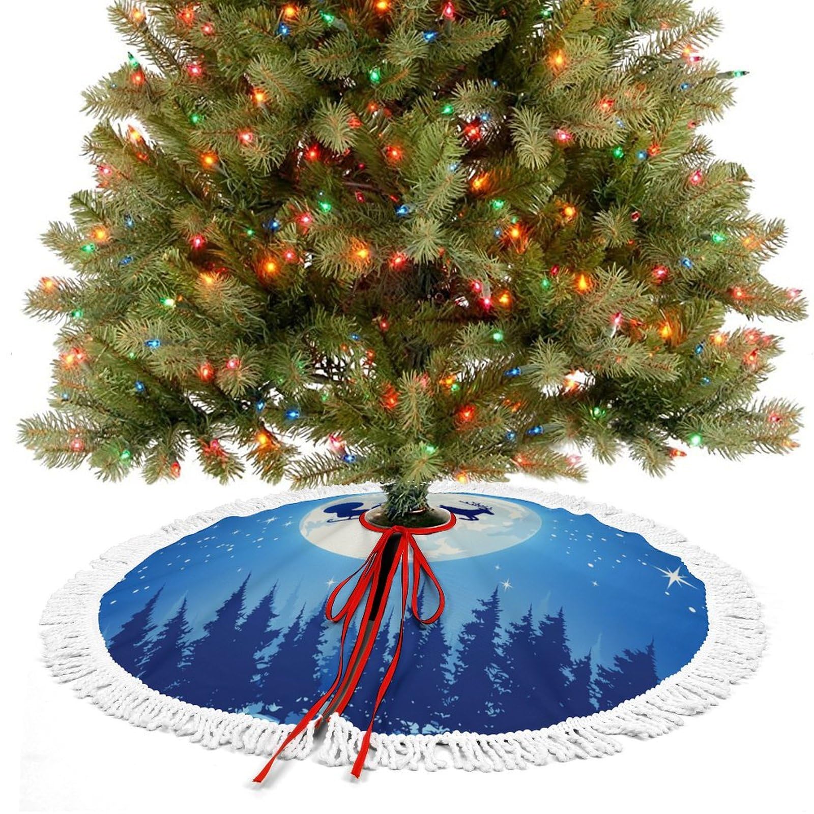Tapis de couverture de base d'arbre de Noël pour masquer les câbles et retenir les aiguilles