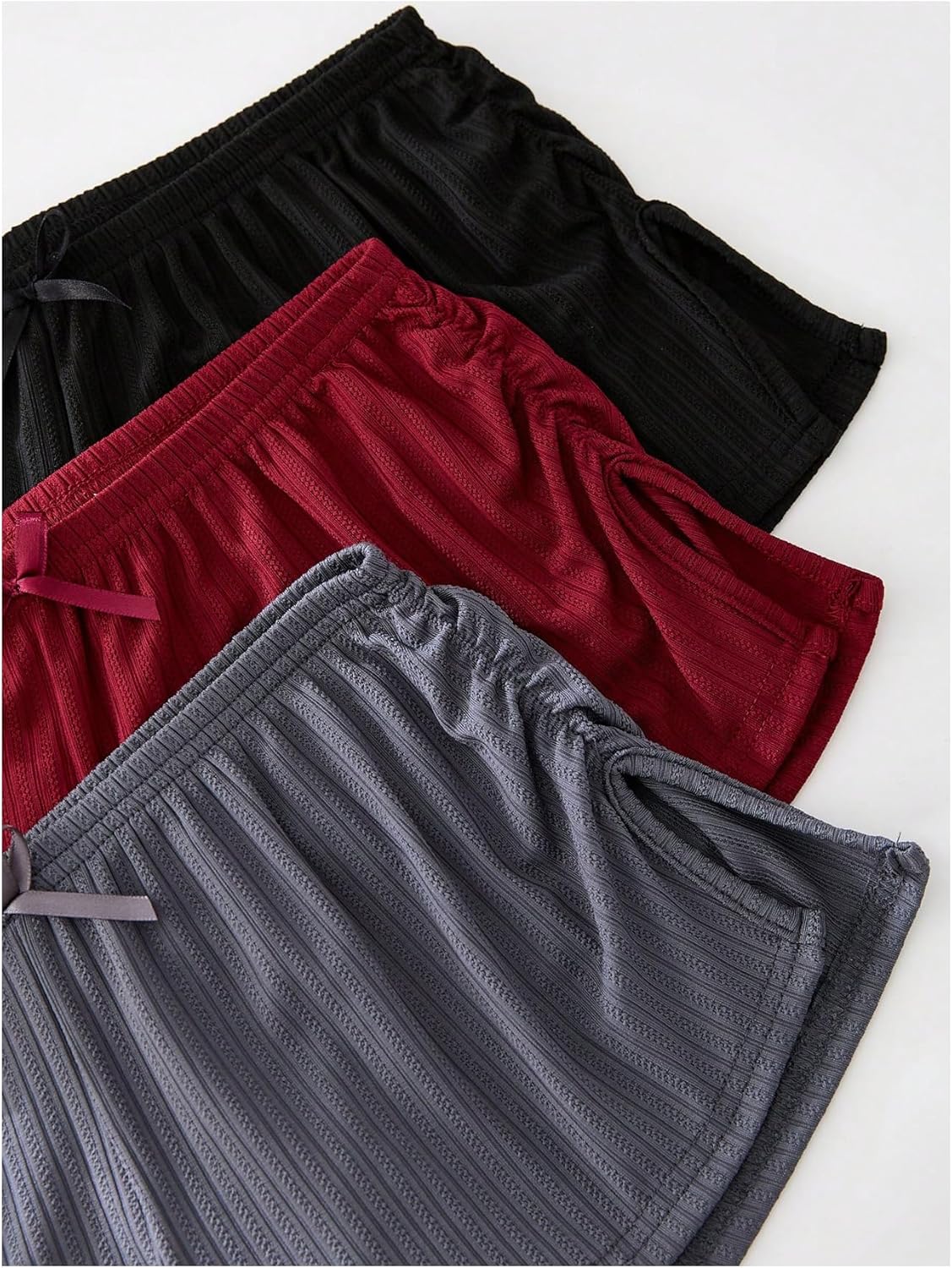 GORGLITTER Women's 3 Piece Sleep Pajama Shorts Micro Mini Low Waist Side Slit Cute Comfy Sleeping Pj Shorts - Image 6