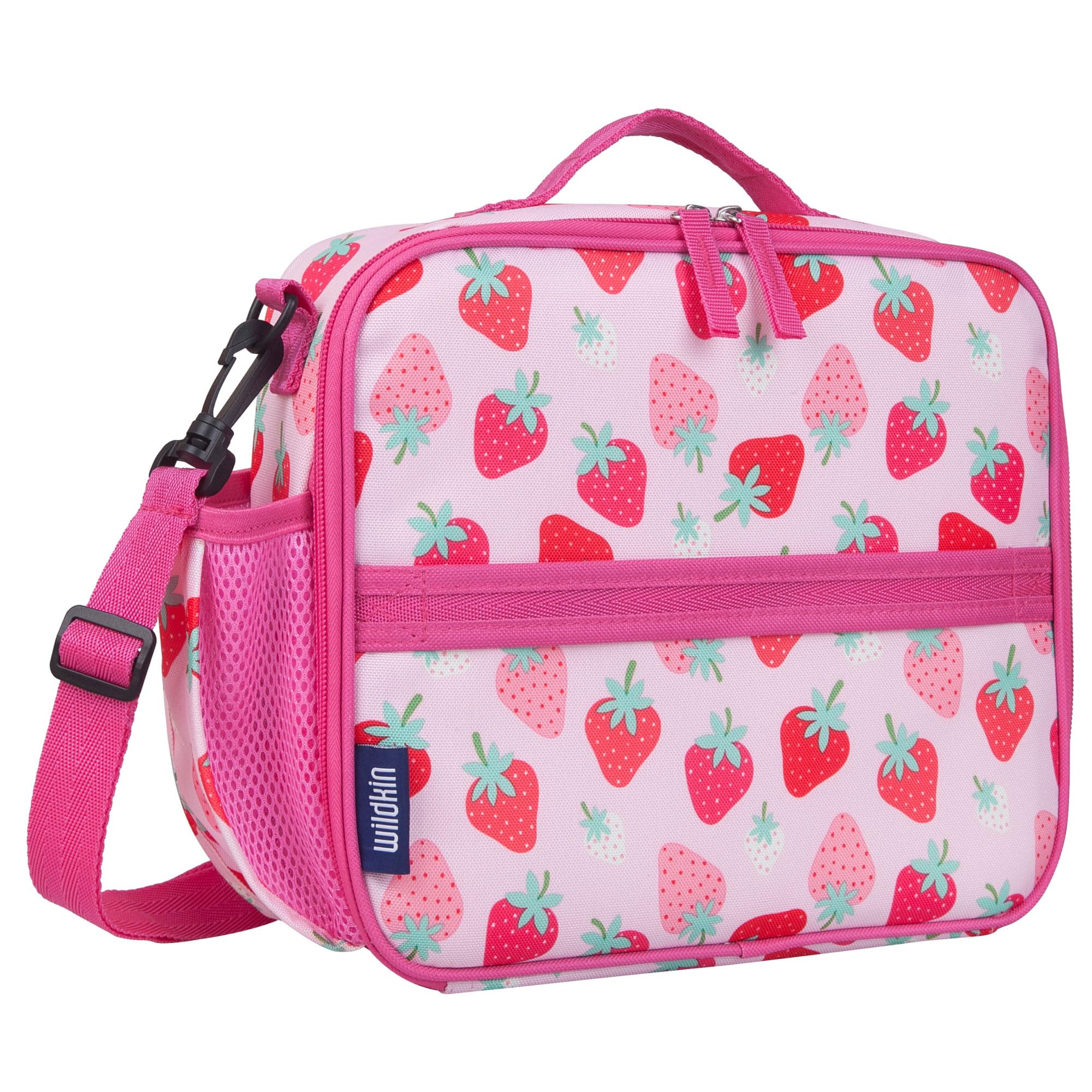 Wildkin ECO rPET Insulated Kids Lunch Box – Durable, Reusable, Portable for School & Travel - Strawberry Patch