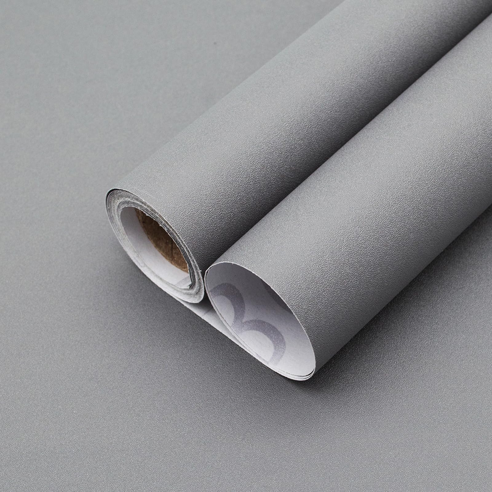 Yancorp 16"x394" Matte Gray Contact Papaer Peel and Stick Wallpaper Vinyl Wrap Countertop Wallpapers Waterproof for Cabinets Drawers Bedroom Kitchen