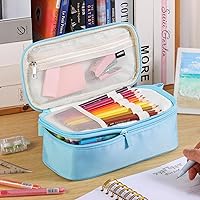 Vista 2 de Estuche Grande para Lápices, Bolsa de Lápices de Gran Capacidad, Bolsa de Lápices Personalizada con Inicial con Cremallera Suave, Múltiples