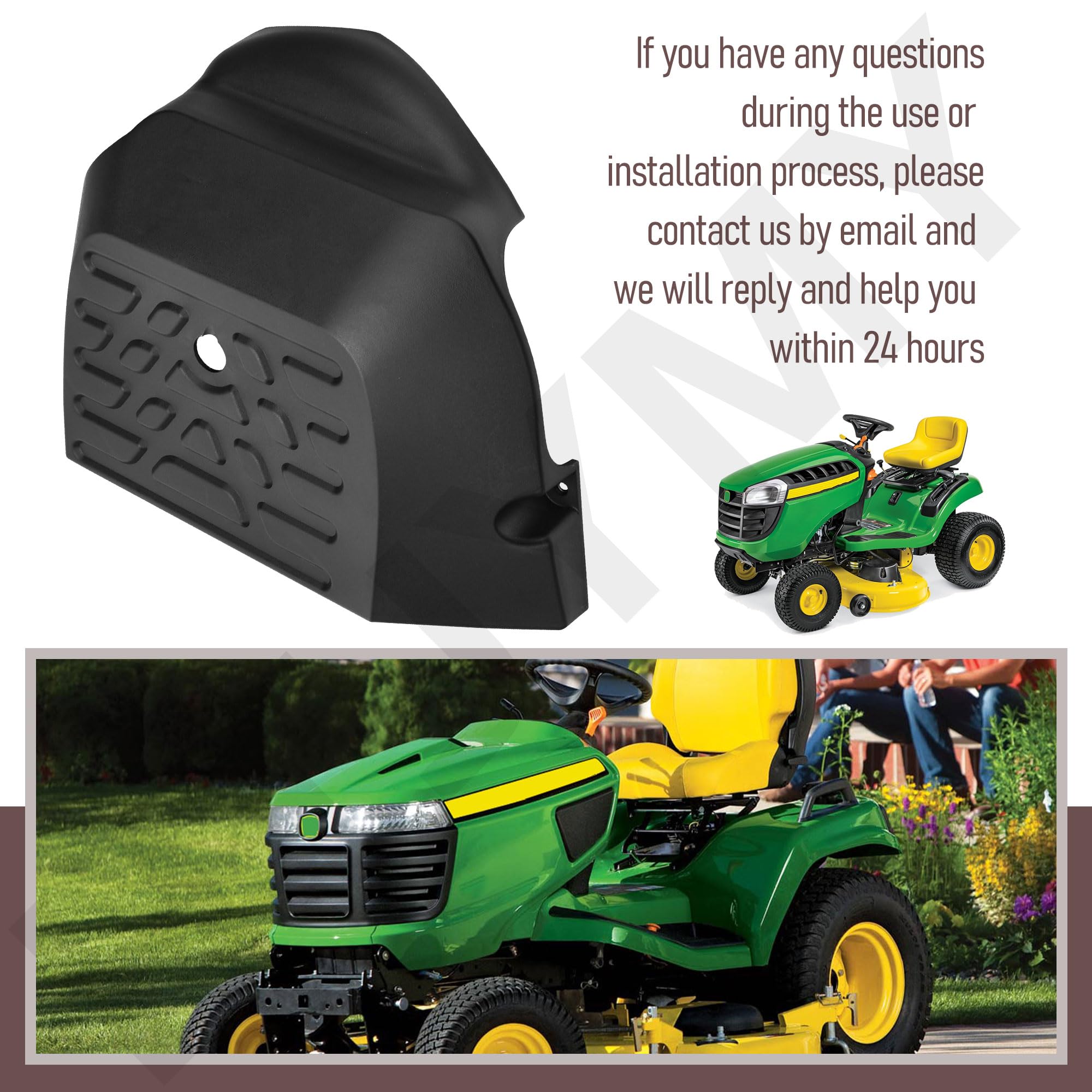 532196066 Mandril de cubierta LH compatible con cortacésped Husqvarna RZ5424, negro