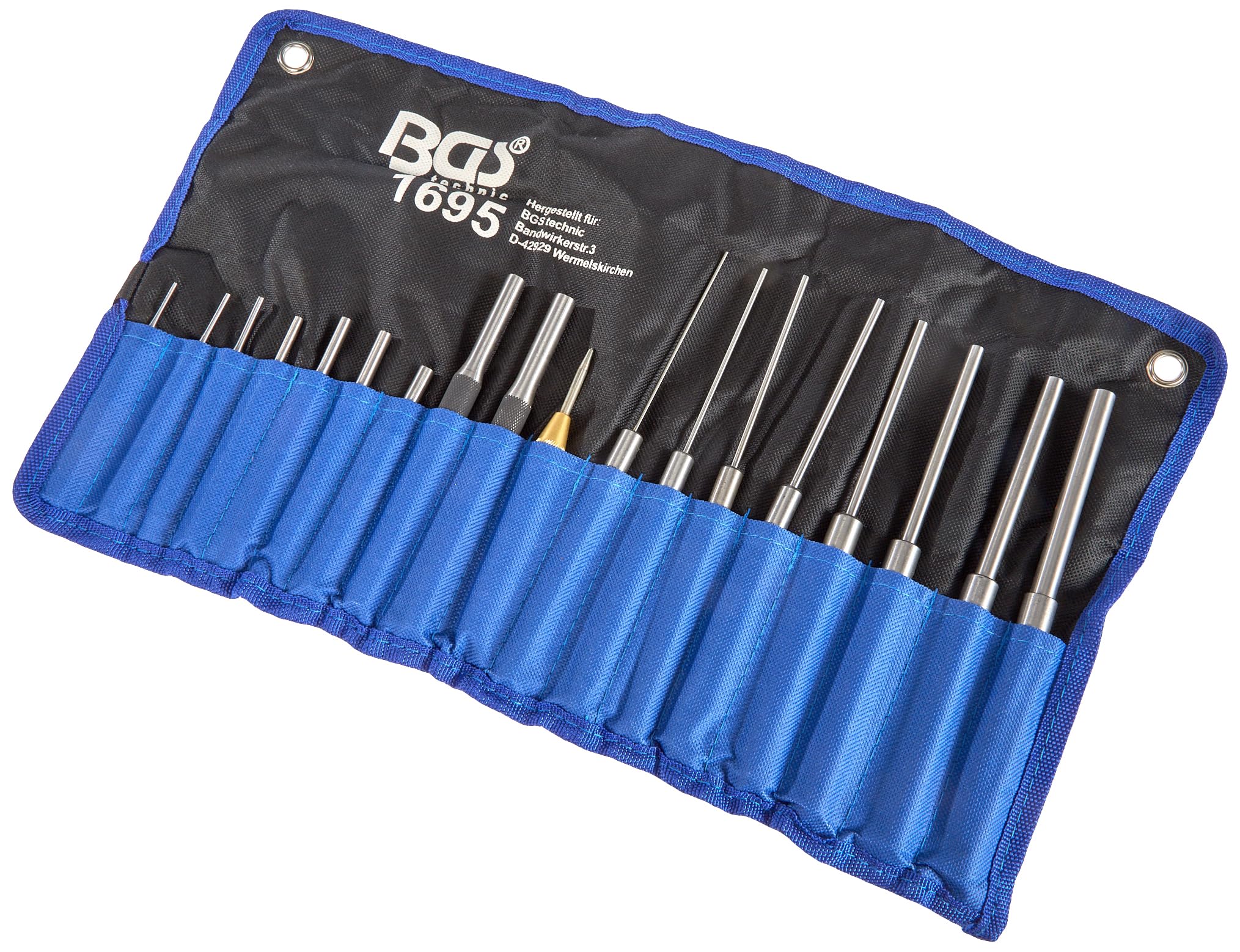 BGS 1695 Parallel Pin Punch Set, Multi-Colour, Set of 18 Pieces