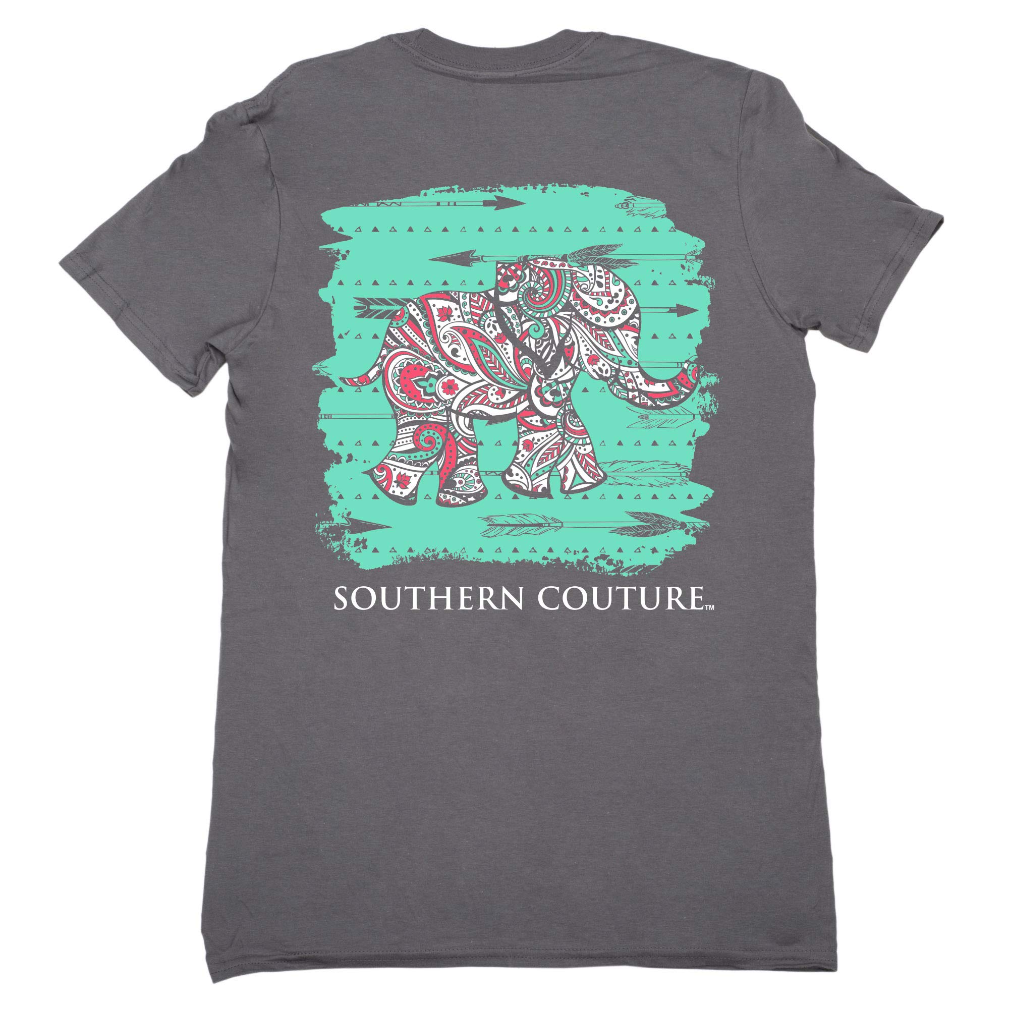 Southern CoutureSC Classic Paisley The Elephant Womens Classic Fit T-Shirt - Charcoal