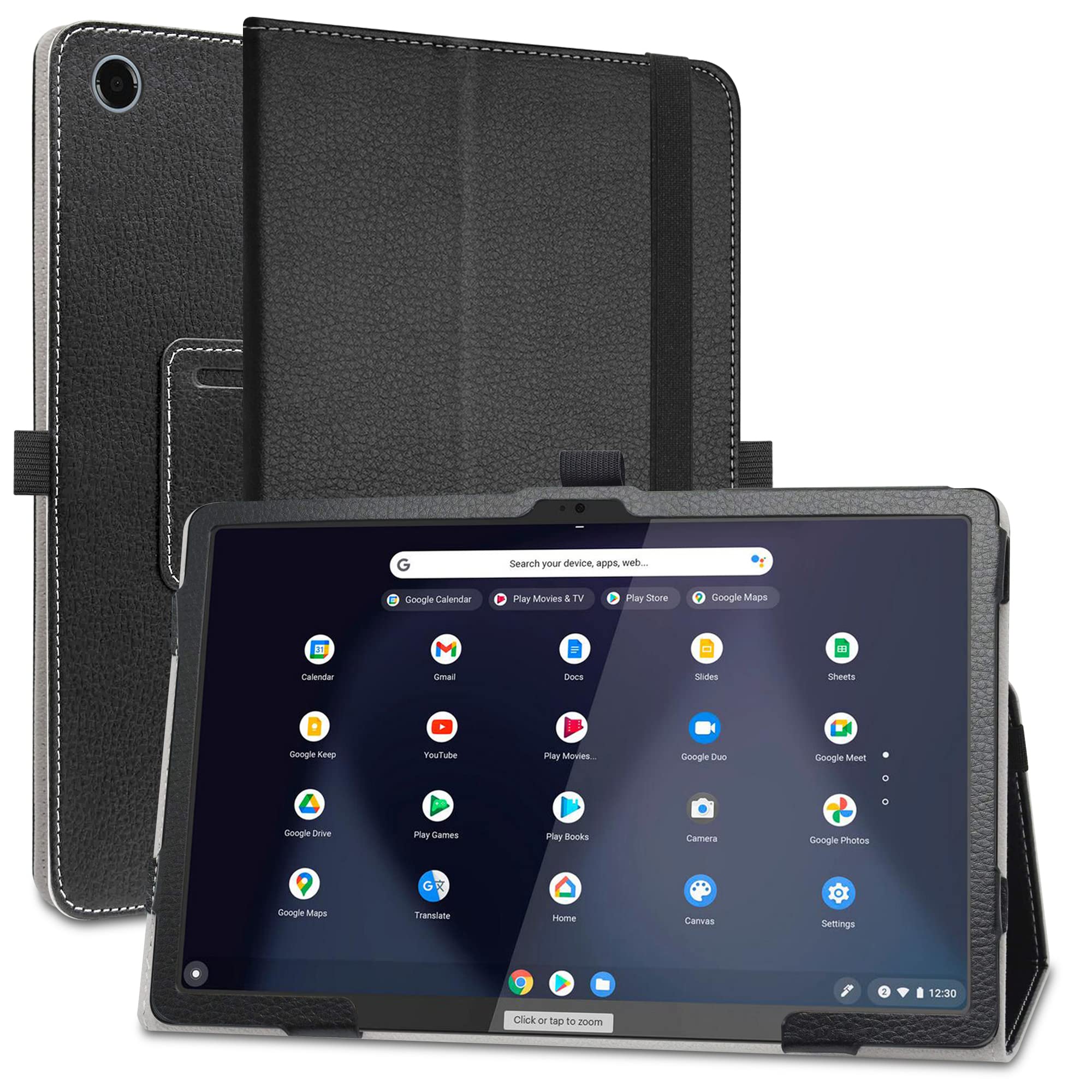 MAMA MOUTHCompatible with Lenovo IdeaPad Duet 3 Case,Slim Folio Folding Stand PU Leather Cover for Lenovo IdeaPad Duet 3 Chrome 11Q727 10.95 Inch Tablet,Black