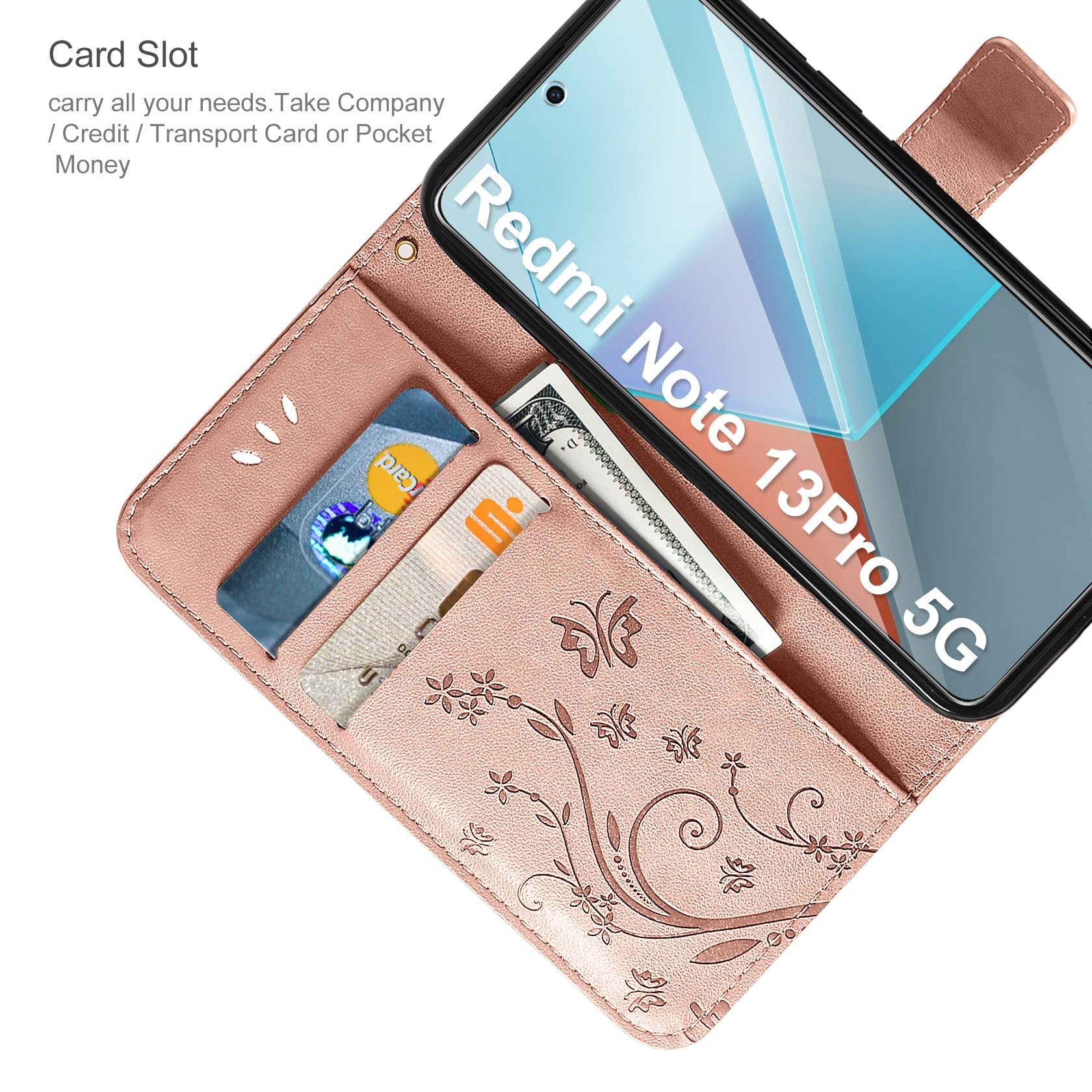 AROYI Cover Compatibile con Xiaomi Redmi Note 13 PRO 5G(Nicht für 4G) e Vetro Temperato