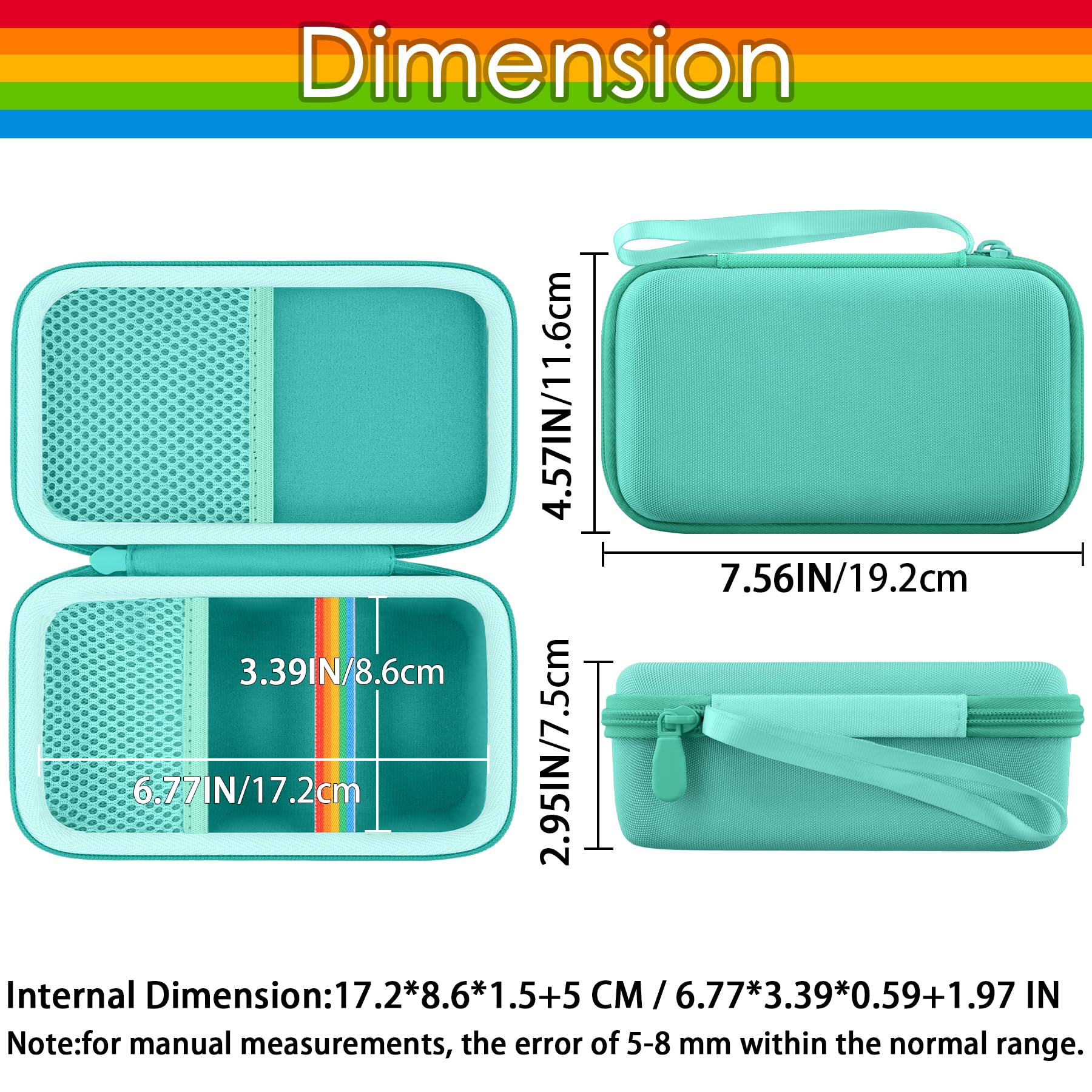 Khanka Custodia per Polaroid Go Gen 3/Gen 2/Go Mini - Grigio + Verde menta