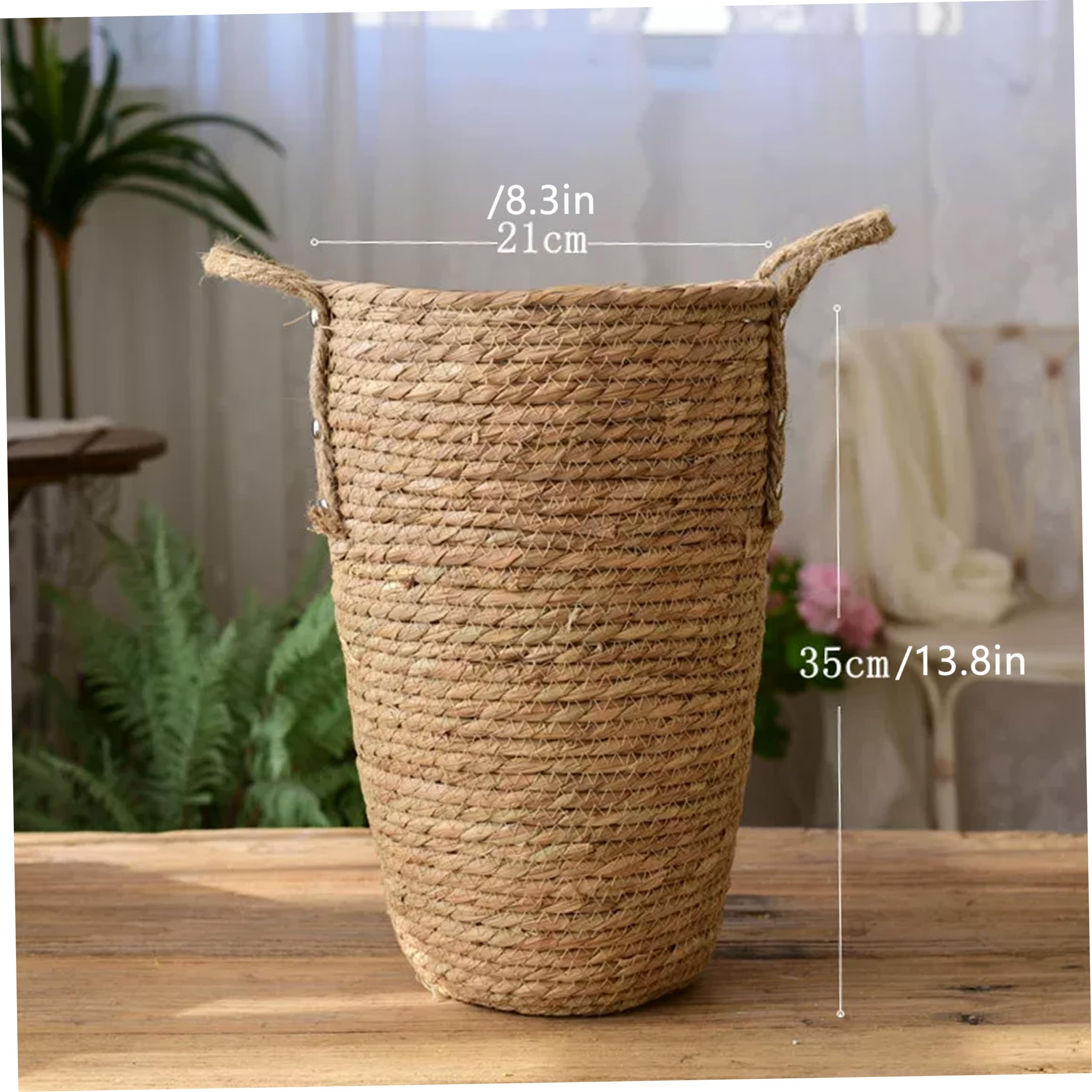 Vaso In Vimini In Paglia Naturale Alto Decorativo Rustico Per Fiori Secchi Decorazioni Per La Casa, M