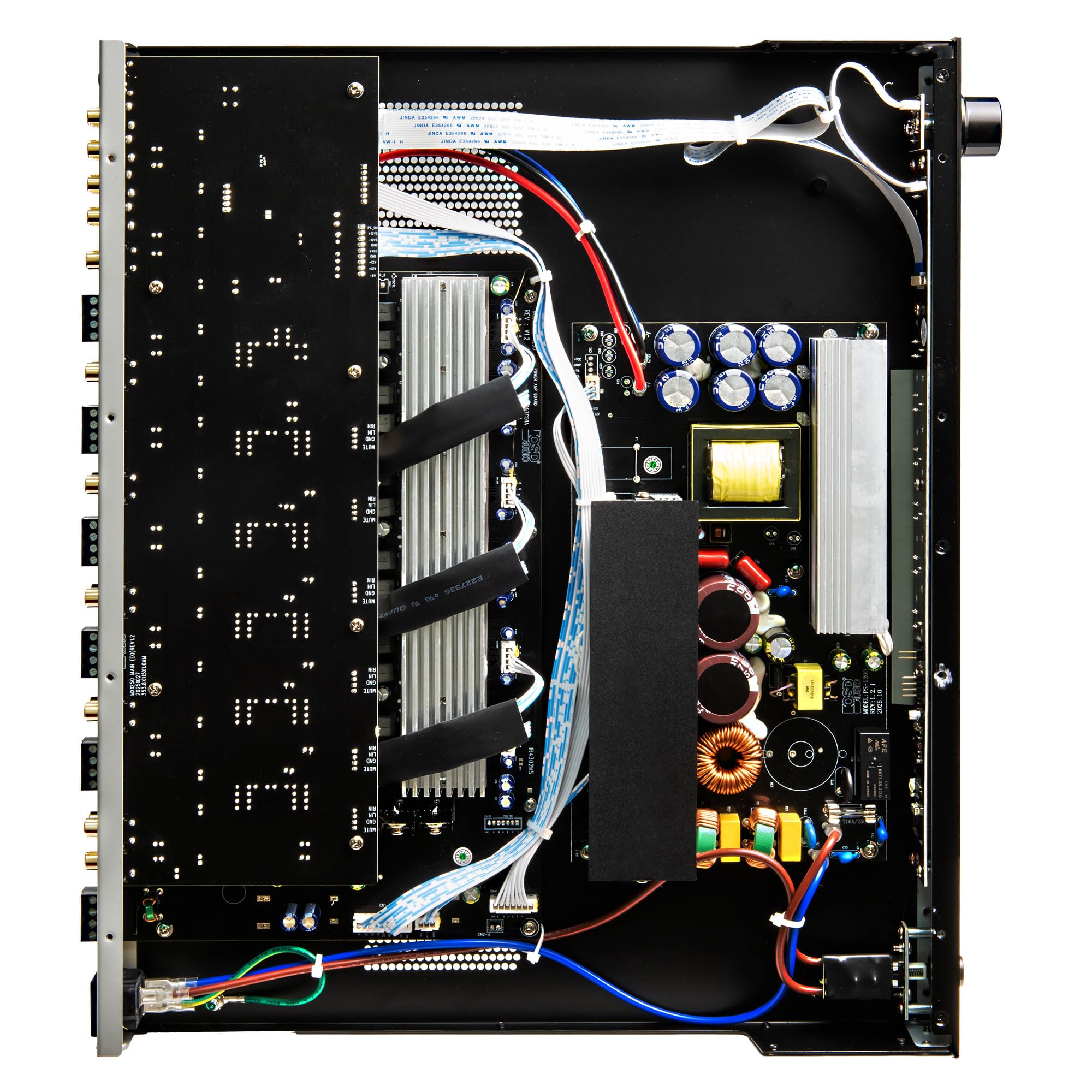 OSD Nero MX1250 DSP Matrix Amplificatore a 12 canali, sistema audio multi-room a 6 zone per tutta la casa, ingressi dual bus, equalizzatore per zona, potenza di classe D, amplificatore di