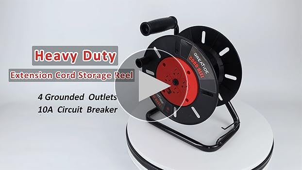 GREATIDE Heavy Duty Extension Cord Storage Reel with