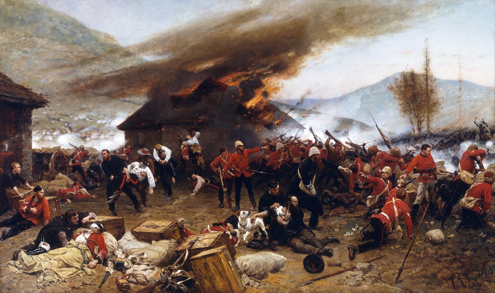 Tableau Alphonse De Neuville Rorke's Drift 1879 Medium Semi Gloss pour déco murale sans reflets