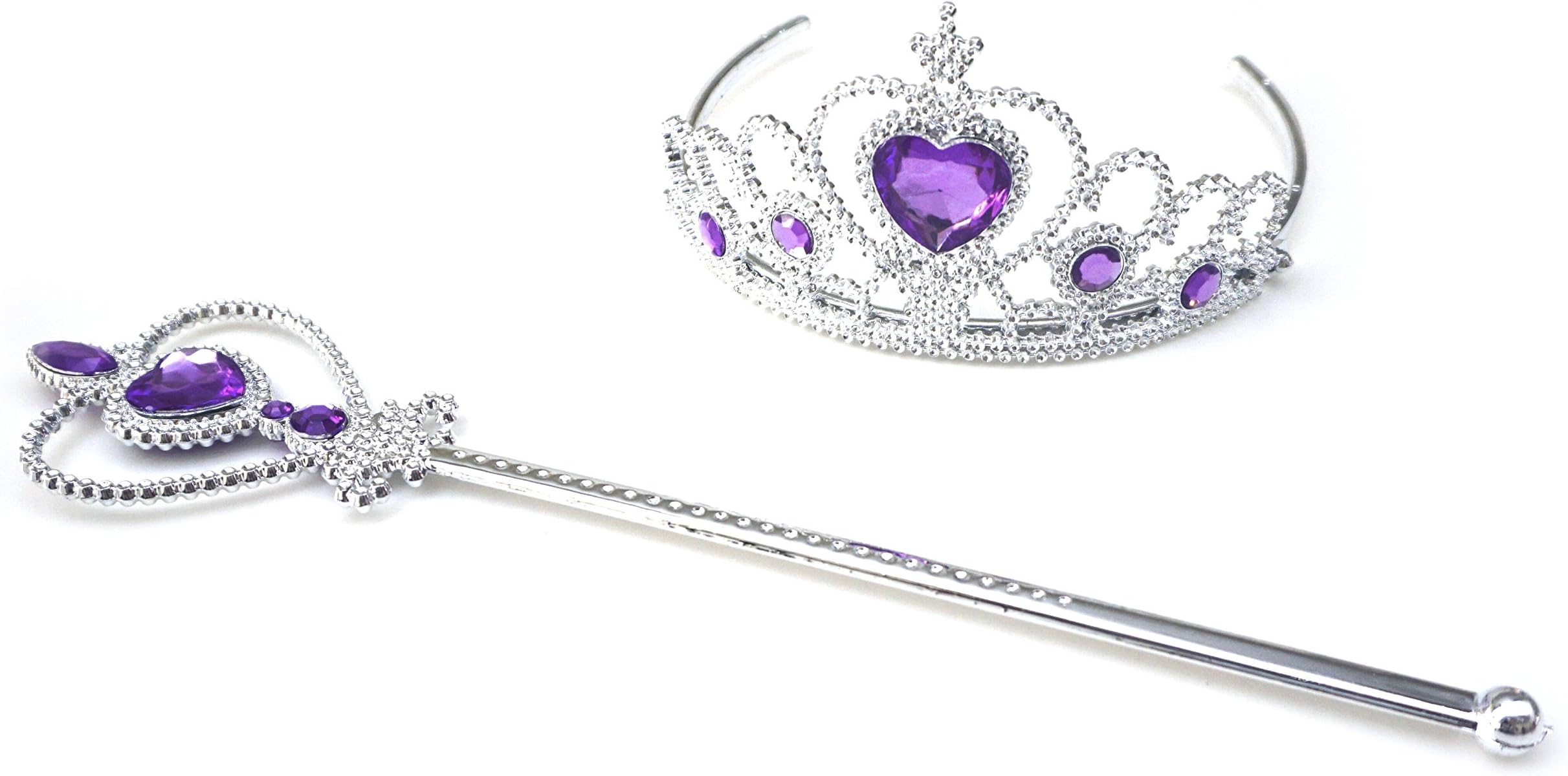Kuzhi Princess Elsa Crown Tiara and Wand Set — Silver Heart Jewel