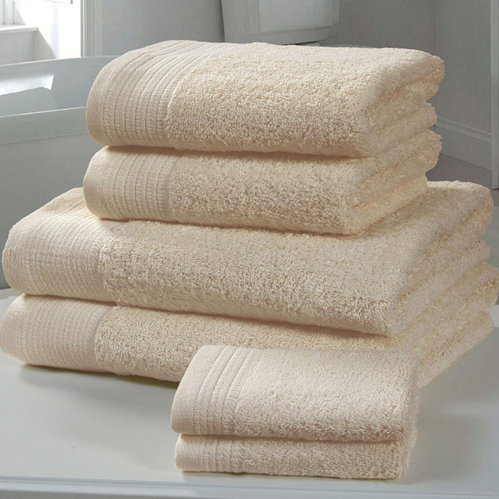 Chatsworth Biscuit 2 Piece Luxurious Super Soft Egyptian Combed Cotton Towel Bale