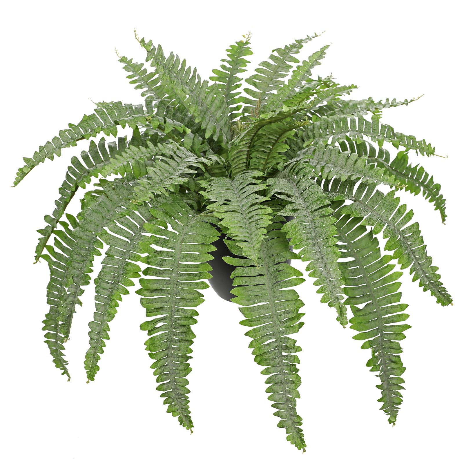 Hollyone 34.6'' Artificial Boston Fern Potted Plant, Fake Fern Bushes in Pot for Indoors & Outdoors, Frosted Faux Plants for Home Decor, Garden, Patio, Balcony, Living Room Decorations