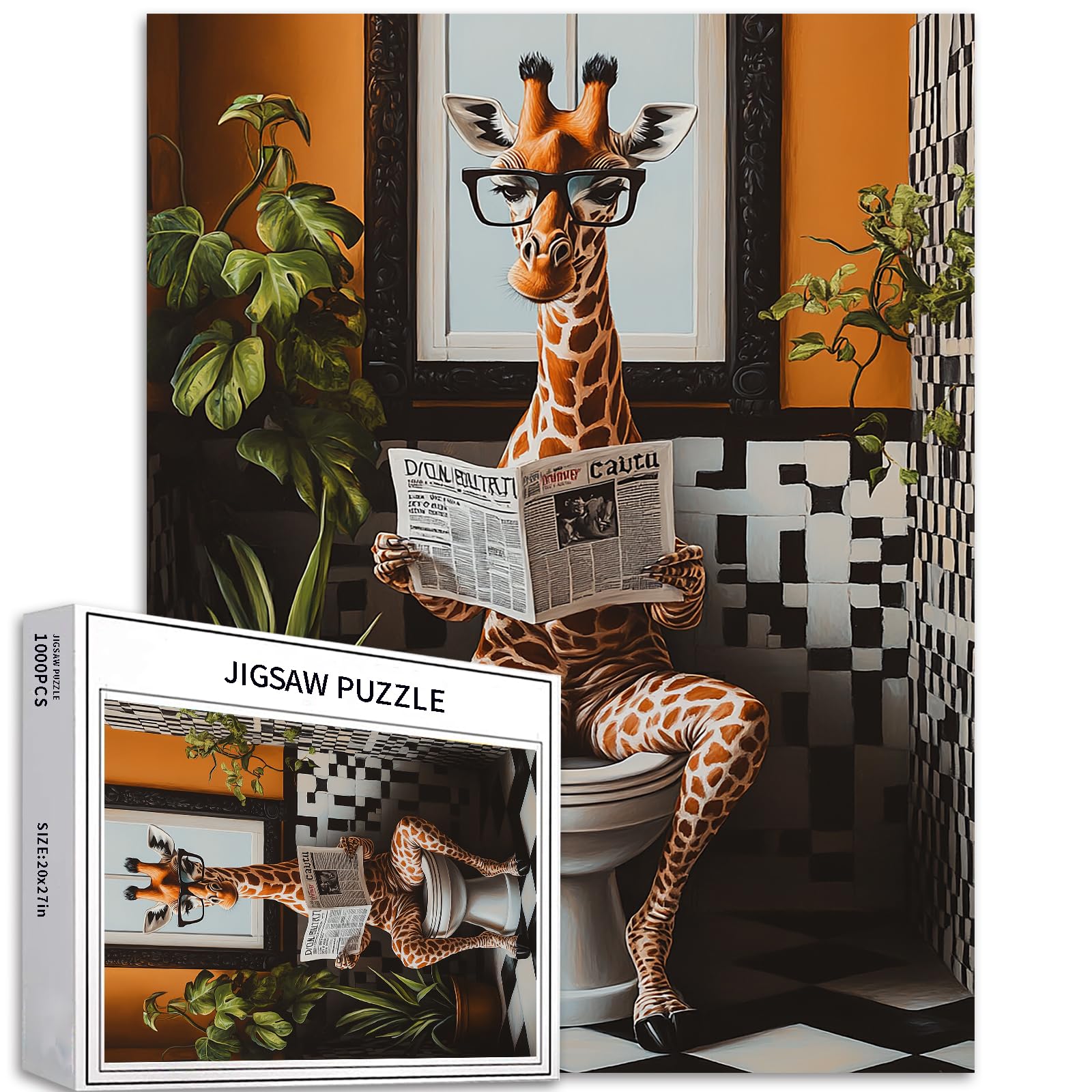 Puzzel 1000 stukjes voor volwassenen kleurrijke dierenwereld badkamer schilderen puzzel badkuip dieren puzzel spel botanische bladeren wanddecoratie doe-het-zelf ambachten puzzel badkamer dieren