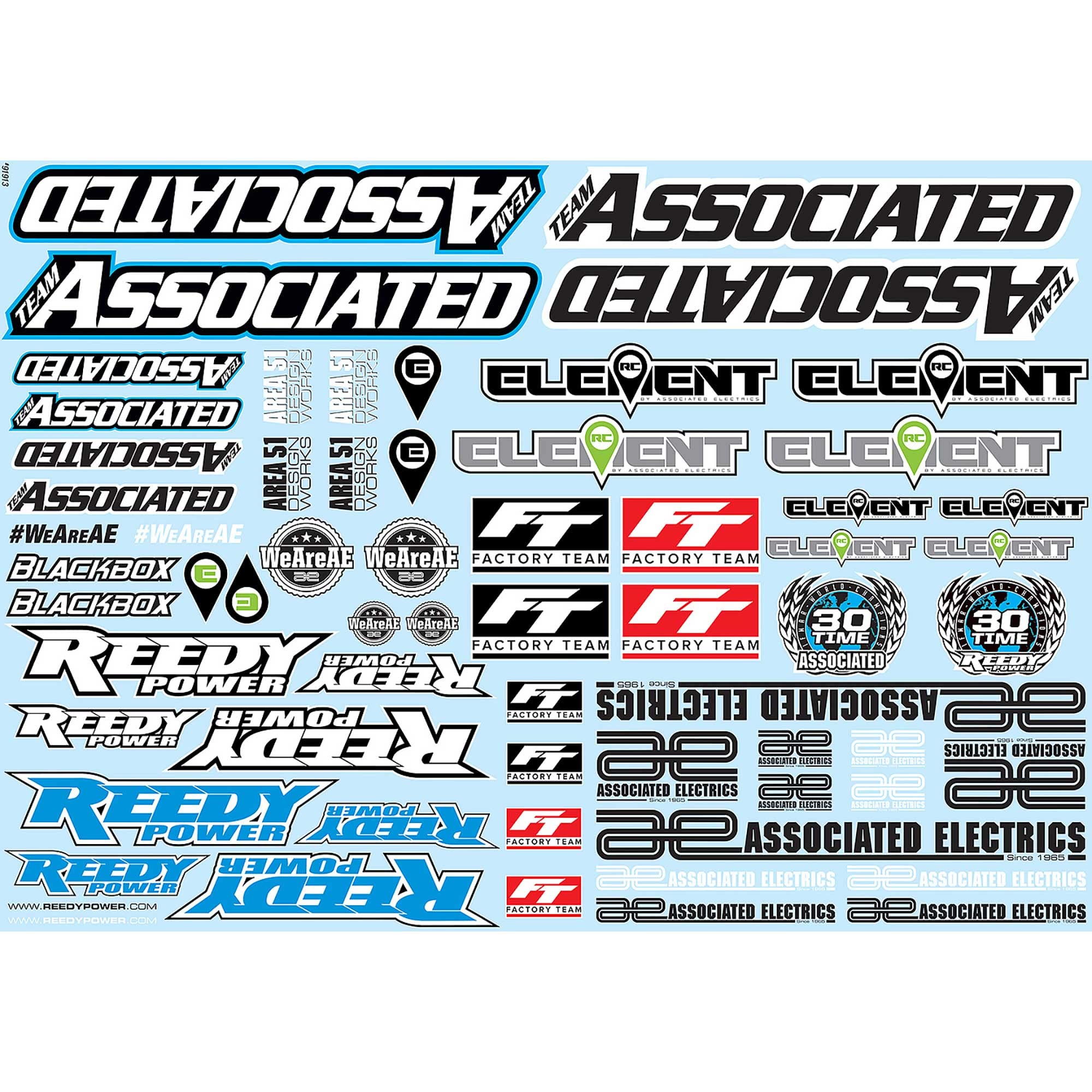 Team AssociatedAe' Branding Decal Sheet