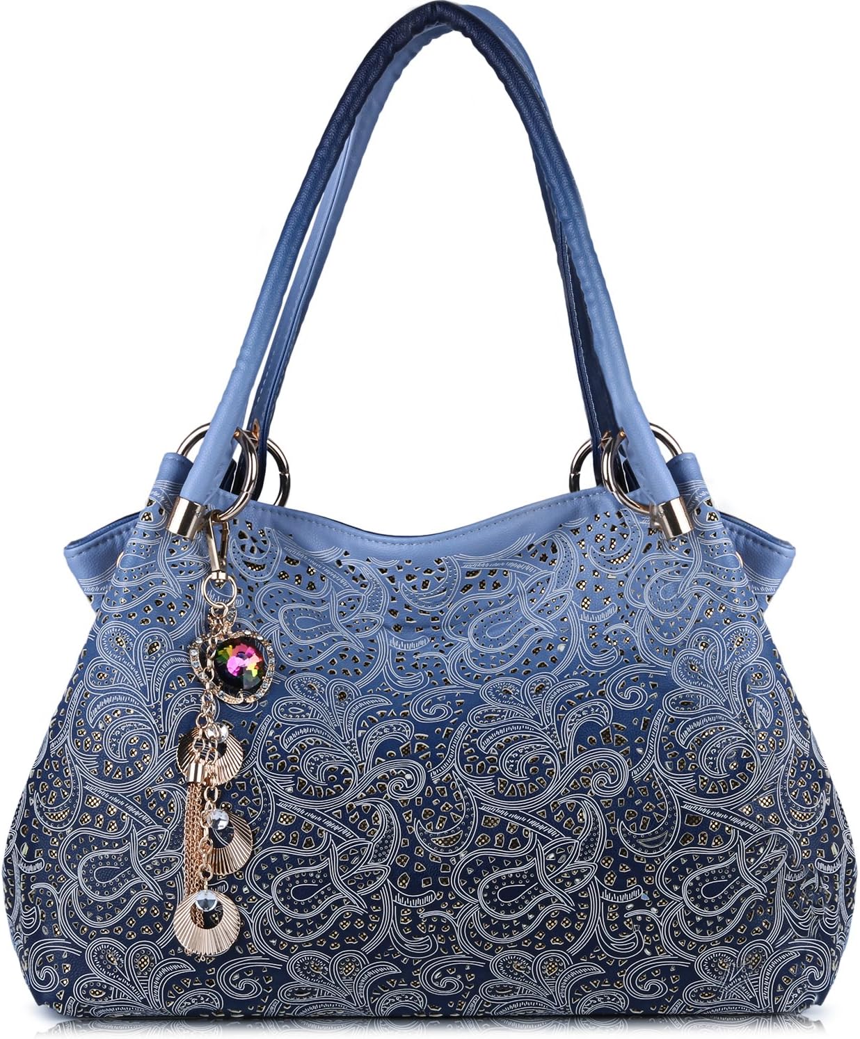 Outgeek Classic Fashion Tote Handbag Leather Shoulder Bag Perfect Large Tote Ls1195 (Grey)