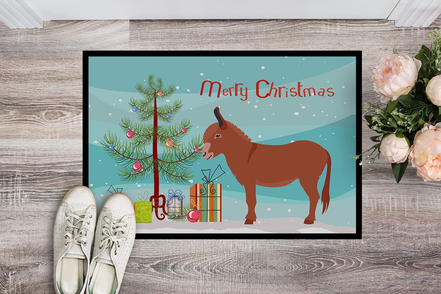 Caroline 's Treasures Irish Esel Weihnachten Fußmatte, 61 x 91,4 cm Multicolor