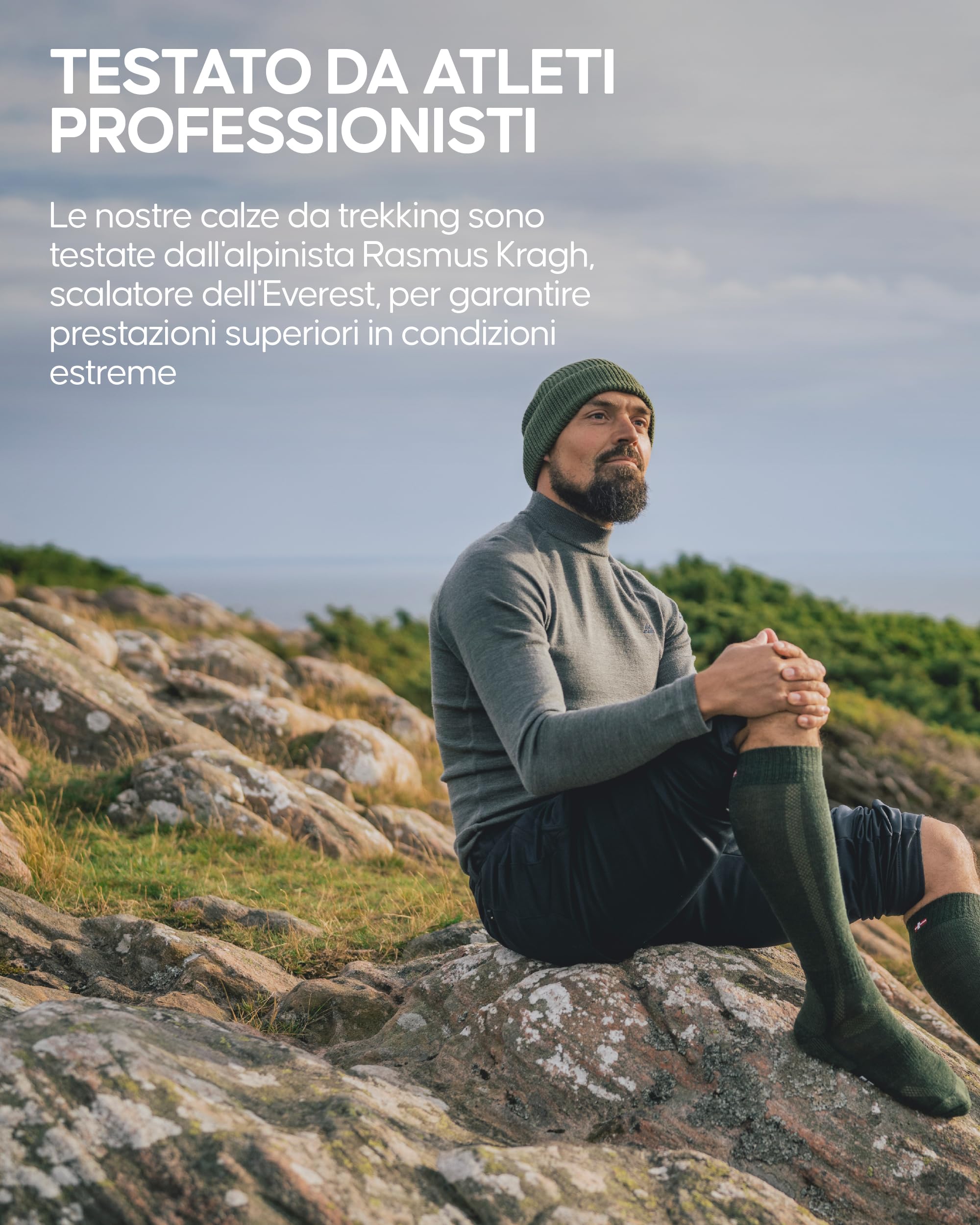 DANISH ENDURANCE Calze Trekking Lunghe in Lana Merino, Calzettoni Anti Vesciche, da Uomo e Donna, 1 o 3 Paia