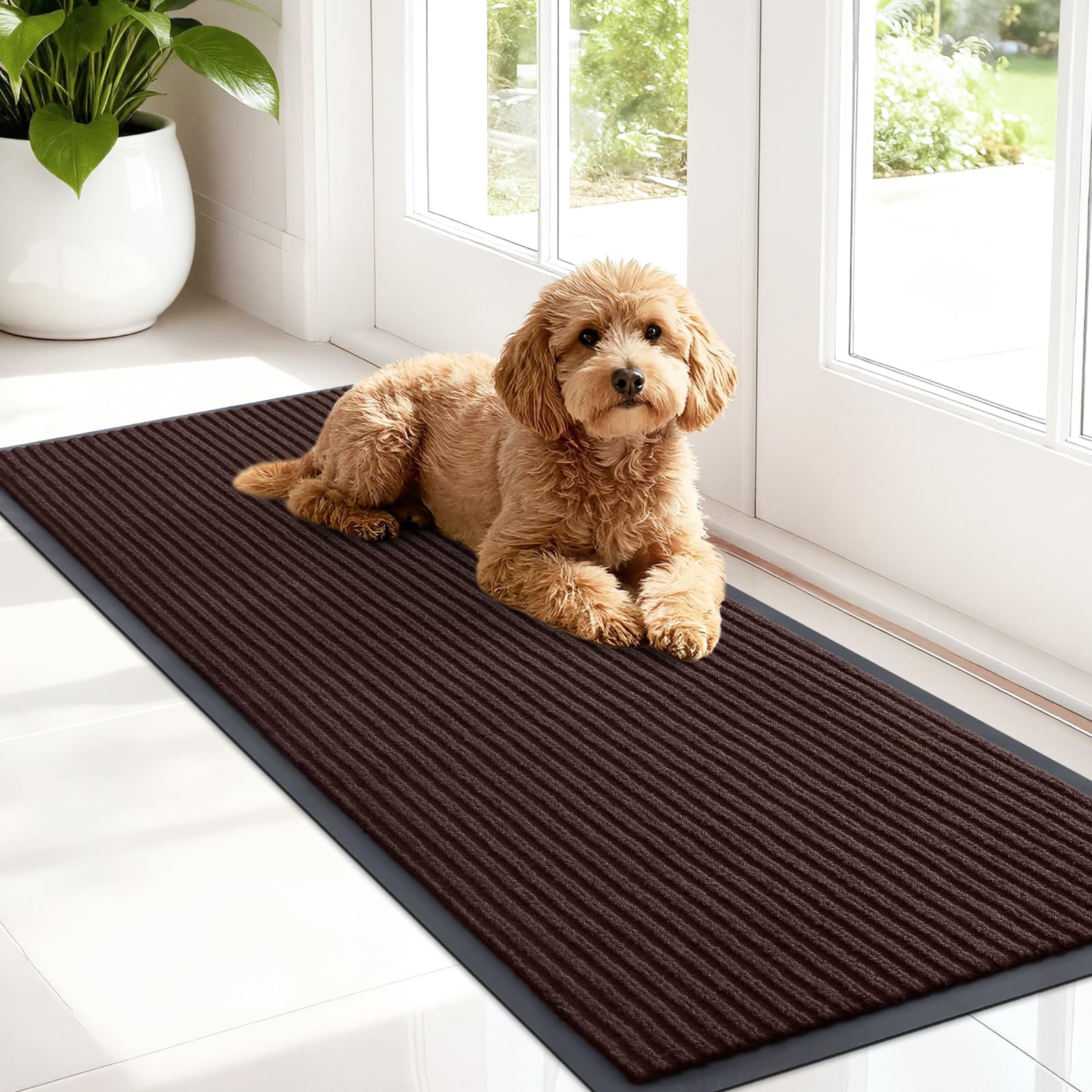 OLANLY Front Door Mat Indoor Outdoor Entrance, Waterproof Heavy Duty Doormat, Fade Resistant, Low Profile, Easy Clean Patio Porch Welcome Floor Mats for Entry, 29.5x17, Beige — view 45