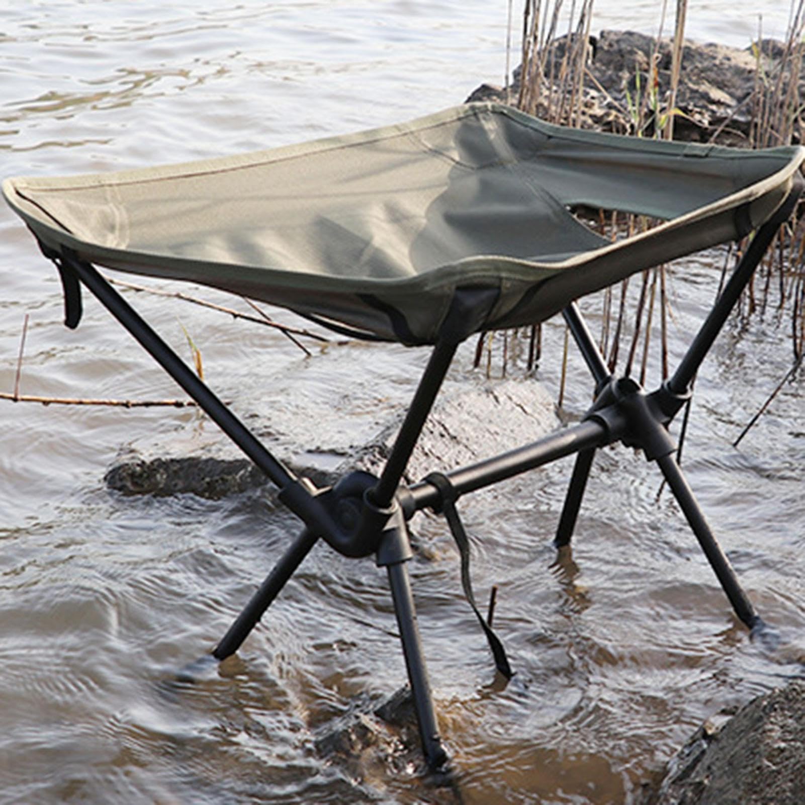 Sgabello pieghevole da campeggio, sedile portatile, struttura in lega, telescopico, per viaggi, pesca, barbecue all'aperto