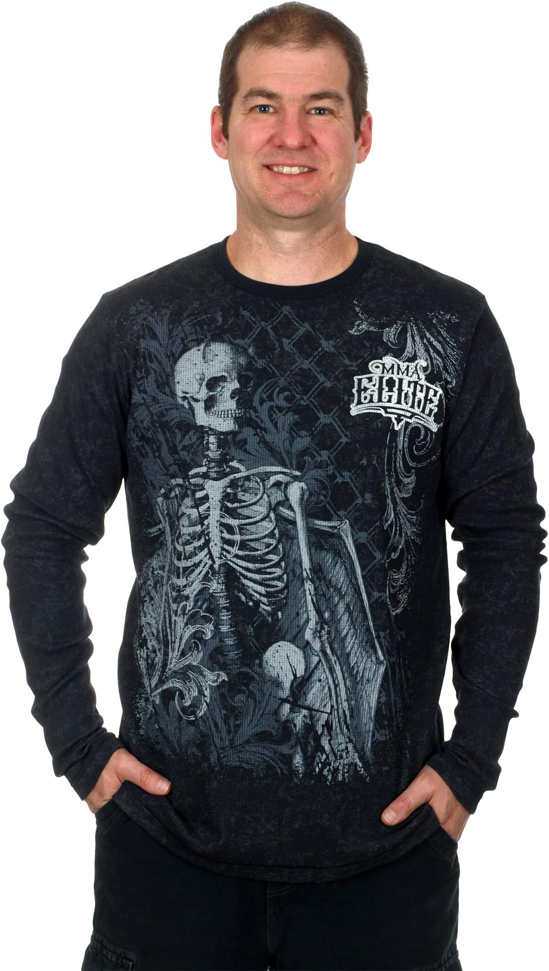 Long Sleeve Thermal Style Shirt (Dark Gray, Small)