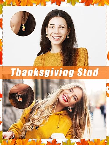 Miniatura 5 de 36 Pairs Thanksgiving Fall Drop Dangle Earrings Cute Autumn Jewelry Pumpkin Maple Turkey Holiday Earrings for Women