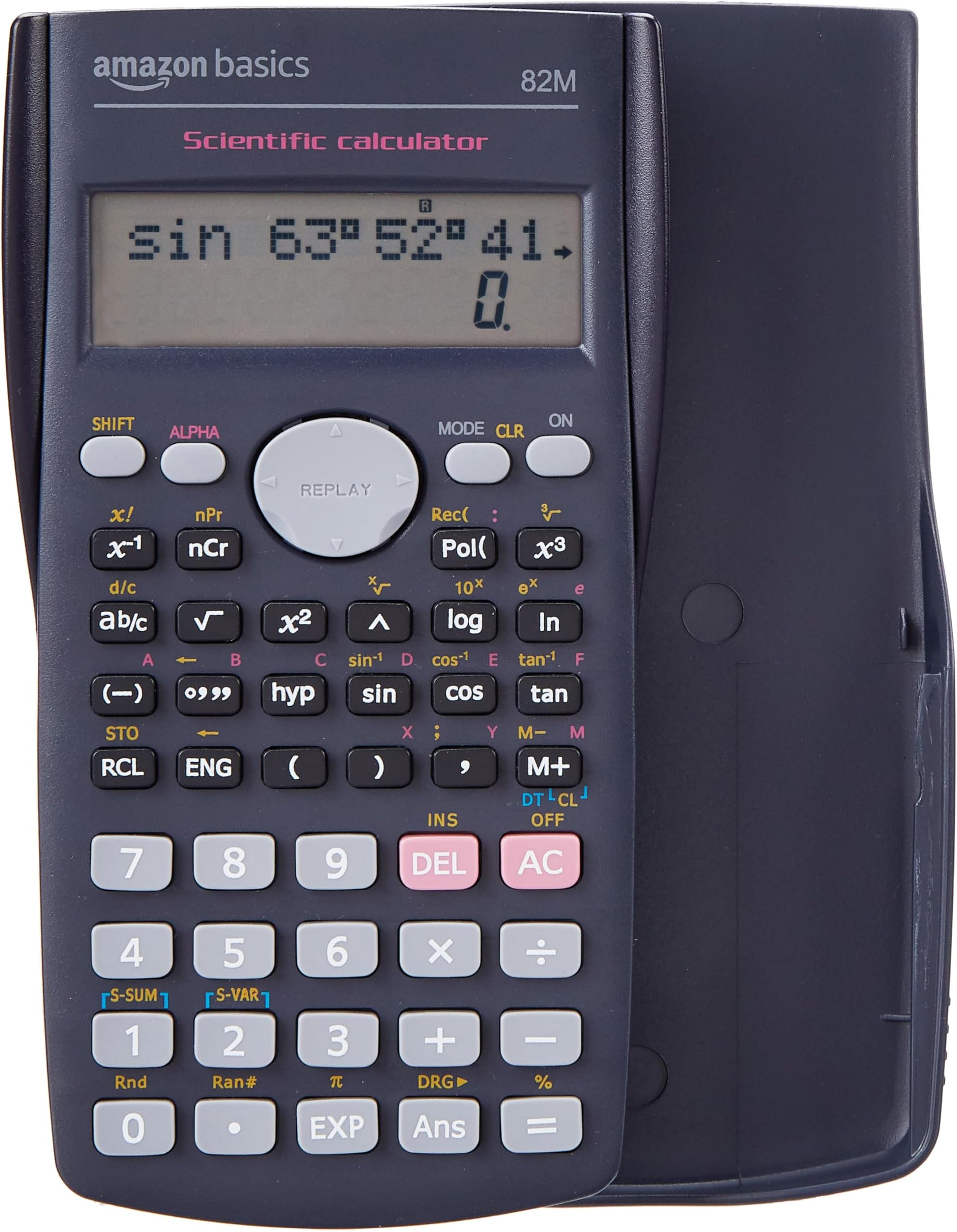 Amazon Basics AB-82MS 240 Functions and 2-Line Display Scientific Calculator | 240 Function Scientific Calculator | 2-Line Large Display, Blue